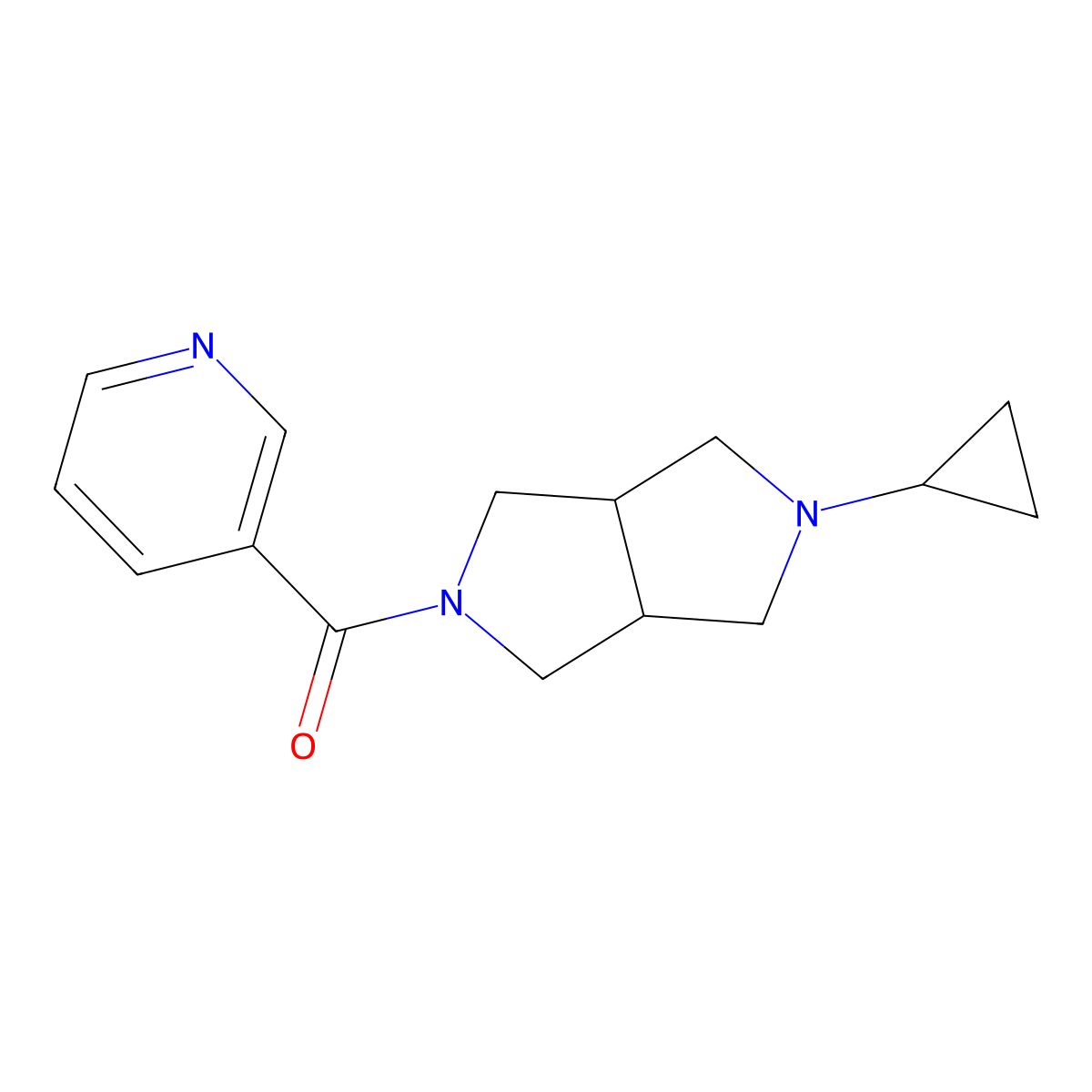 3-{5-Cyclopropyl-octahydropyrrolo[3,4-c]pyrrole-2-carbonyl}pyridine molecular structure, CAS 2202116-99-0