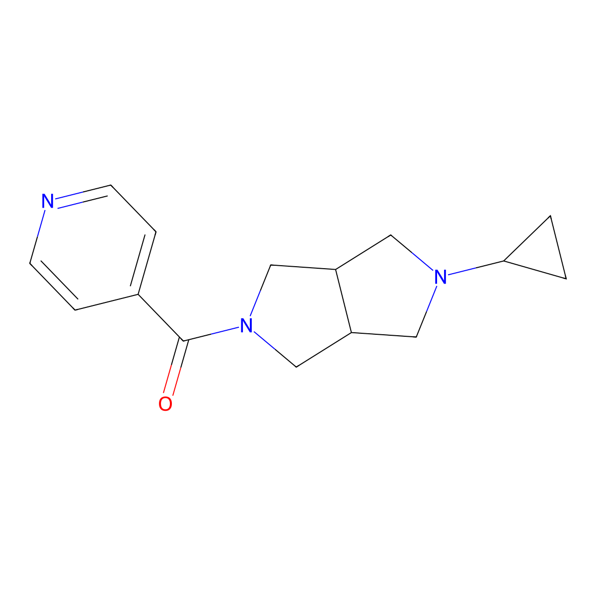 4-{5-Cyclopropyl-octahydropyrrolo[3,4-c]pyrrole-2-carbonyl}pyridine molecular structure, CAS 2202117-05-1