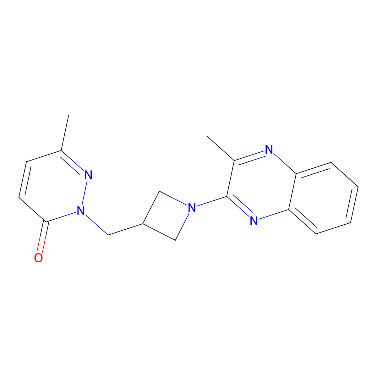 6-Methyl-2-{[1-(3-methylquinoxalin-2-yl)azetidin-3-yl]methyl}-2,3-dihydropyridazin-3-one molecular structure, CAS 2202117-66-4