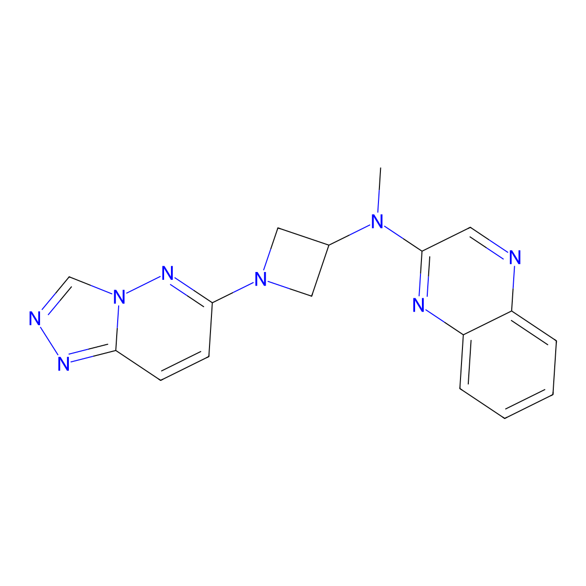 N-methyl-N-(1-{[1,2,4]triazolo[4,3-b]pyridazin-6-yl}azetidin-3-yl)quinoxalin-2-amine molecular structure, CAS 2202120-29-2
