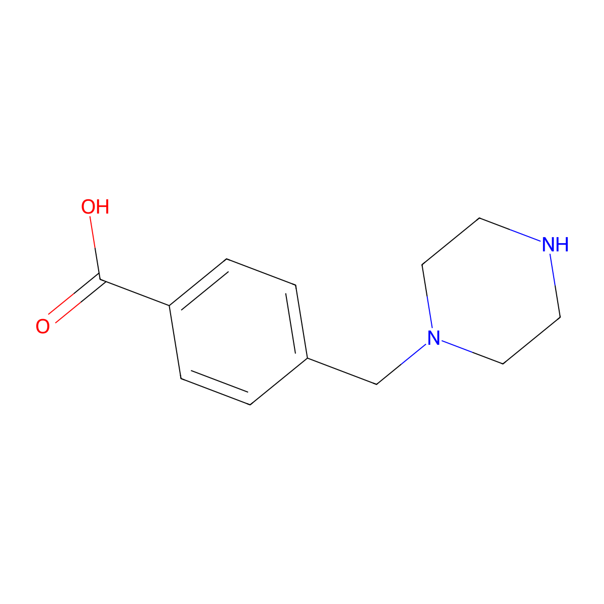 4-(1-Piperazinylmethyl)benzoic acid molecular structure, CAS 220213-15-0