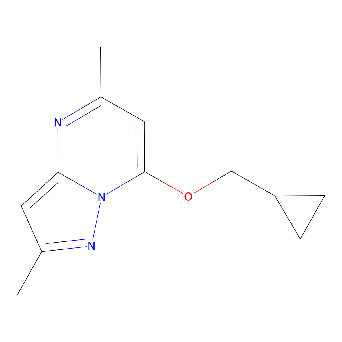 7-(Cyclopropylmethoxy)-2,5-dimethylpyrazolo[1,5-a]pyrimidine molecular structure, CAS 2202166-57-0