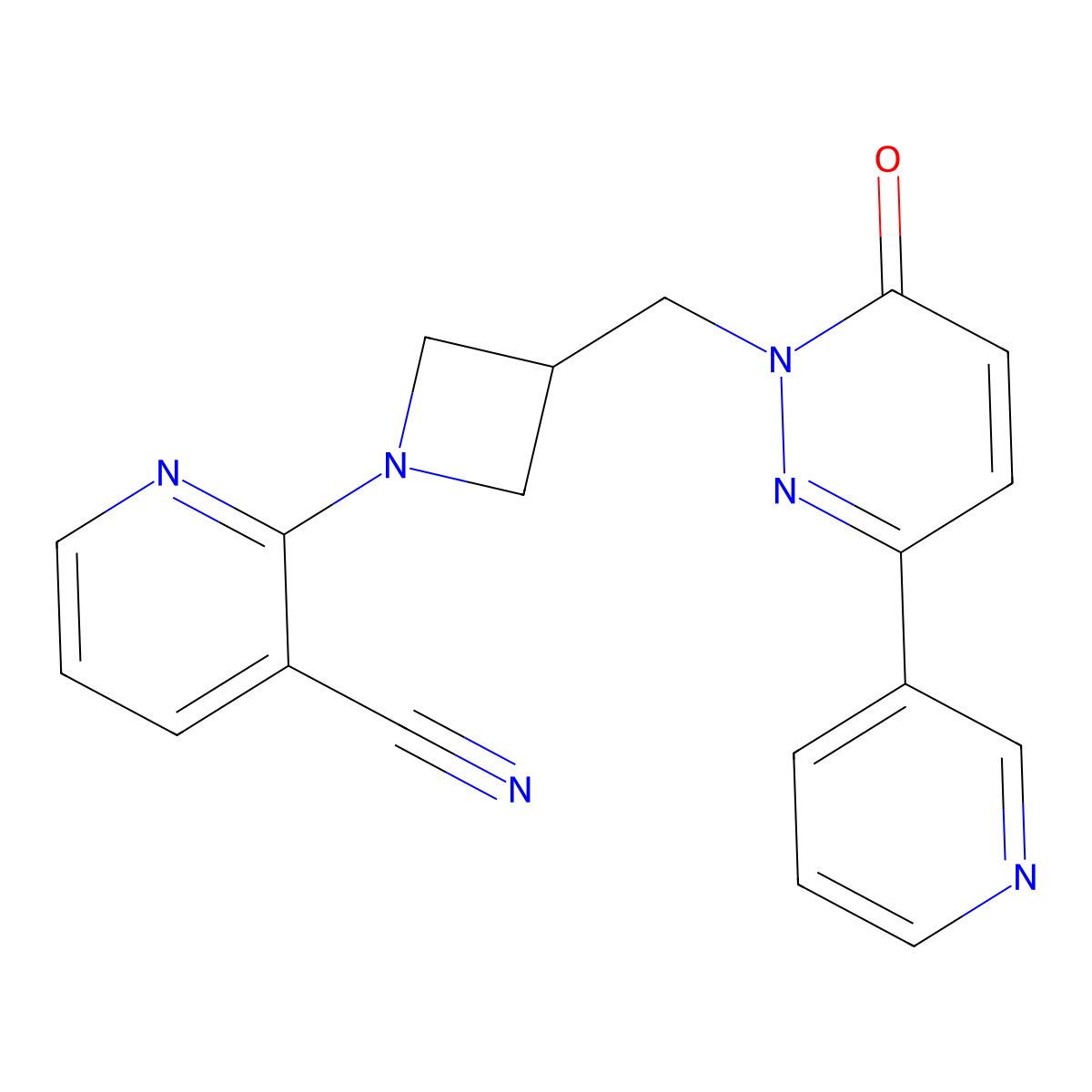 2-(3-{[6-Oxo-3-(pyridin-3-yl)-1,6-dihydropyridazin-1-yl]methyl}azetidin-1-yl)pyridine-3-carbonitrile molecular structure, CAS 2202166-74-1