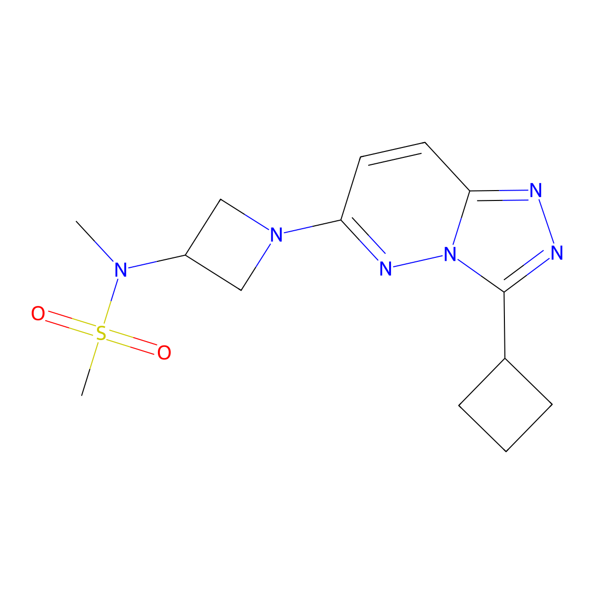 N-(1-{3-cyclobutyl-[1,2,4]triazolo[4,3-b]pyridazin-6-yl}azetidin-3-yl)-N-methylmethanesulfonamide molecular structure, CAS 2202168-72-5