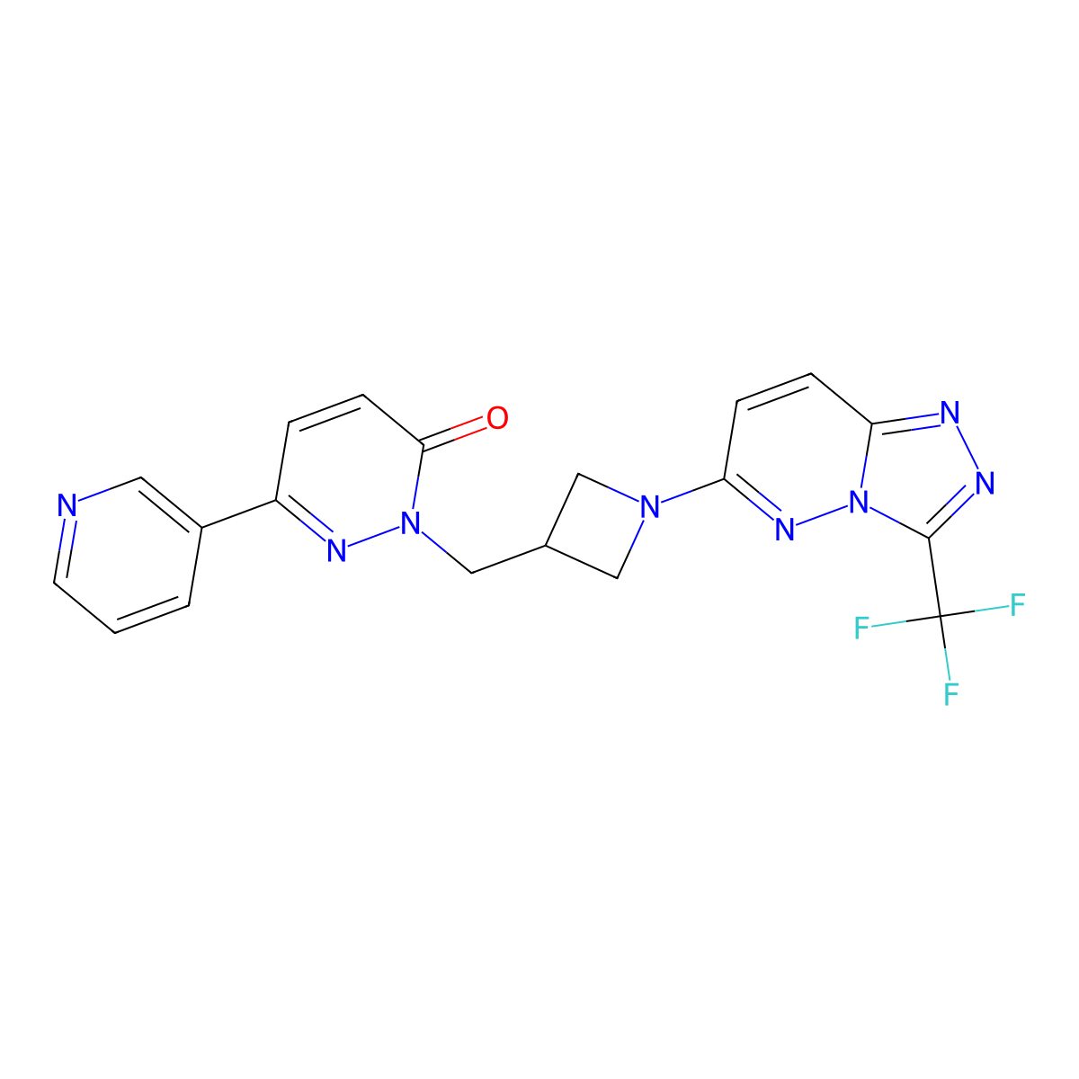 6-(Pyridin-3-yl)-2-({1-[3-(trifluoromethyl)-[1,2,4]triazolo[4,3-b]pyridazin-6-yl]azetidin-3-yl}methyl)-2,3-dihydropyridazin-3-one molecular structure, CAS 2202171-21-7