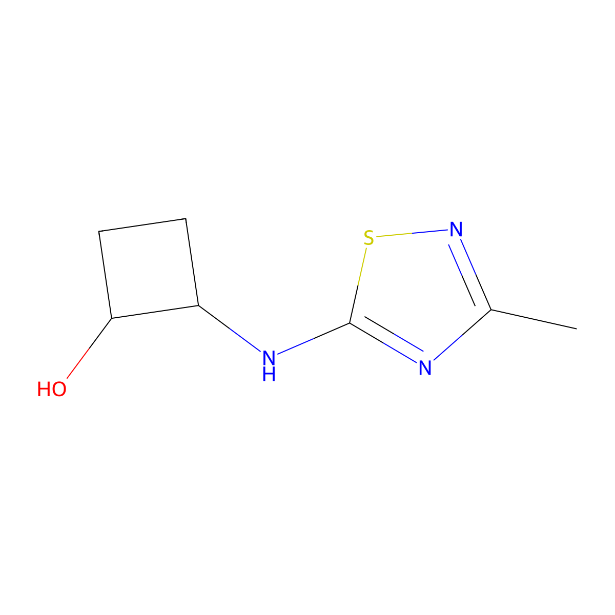 2-[(3-Methyl-1,2,4-thiadiazol-5-yl)amino]cyclobutan-1-ol molecular structure, CAS 2202176-67-6