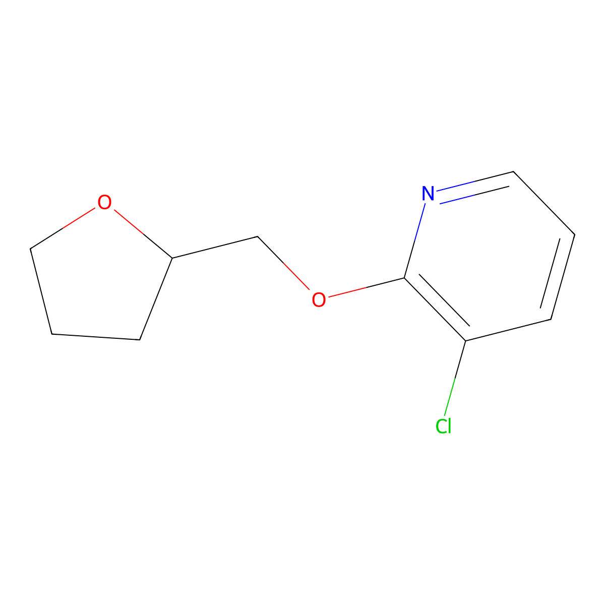 3-Chloro-2-[(oxolan-2-yl)methoxy]pyridine molecular structure, CAS 2202178-25-2