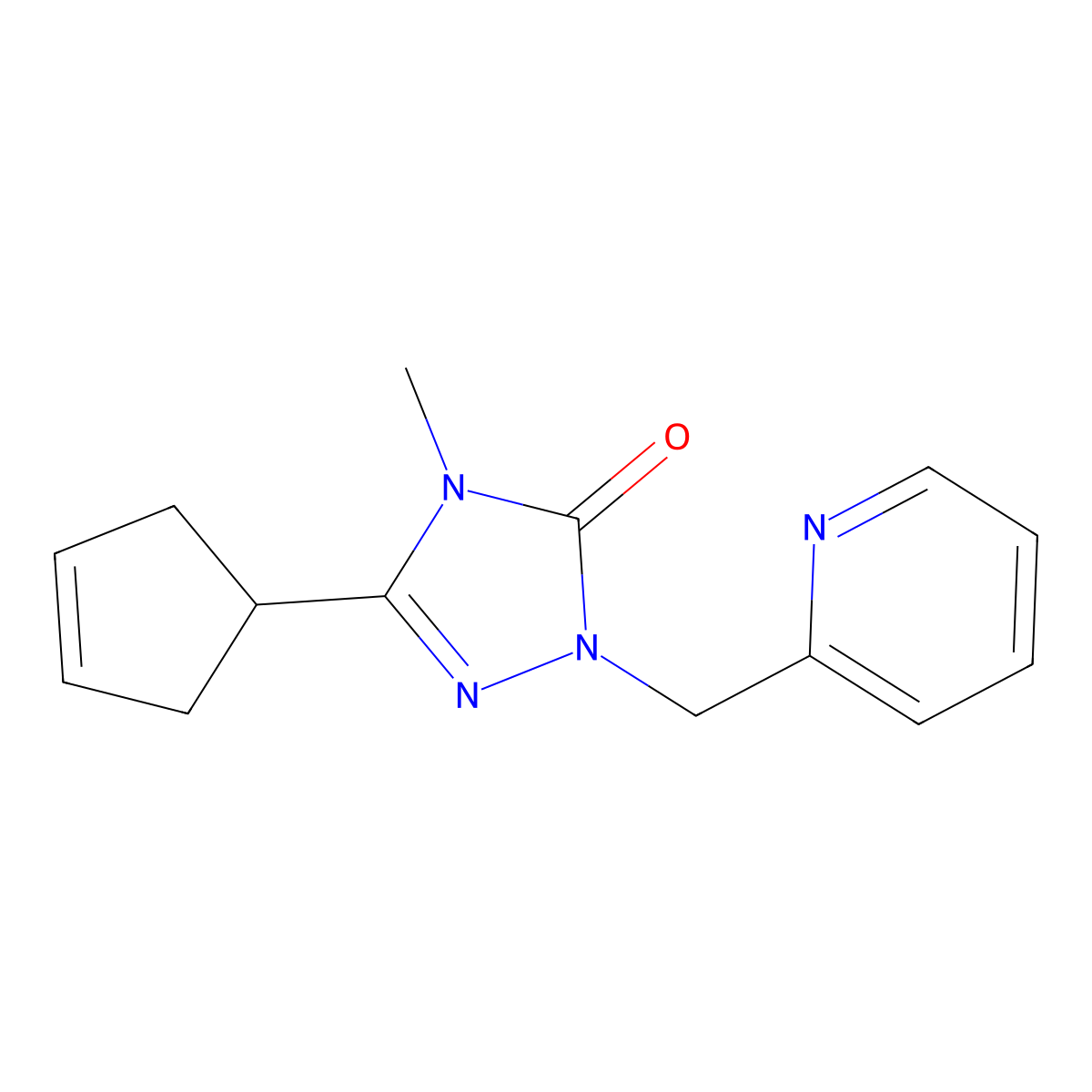 3-(cyclopent-3-en-1-yl)-4-methyl-1-[(pyridin-2-yl)methyl]-4,5-dihydro-1H-1,2,4-triazol-5-one molecular structure, CAS 2202178-85-4