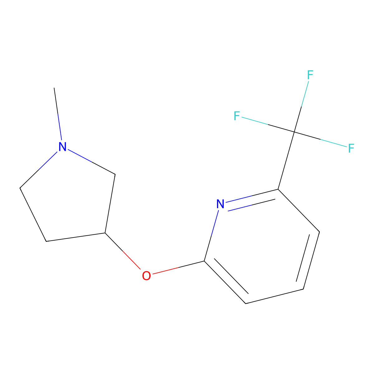 2-[(1-Methylpyrrolidin-3-yl)oxy]-6-(trifluoromethyl)pyridine molecular structure, CAS 2202179-42-6