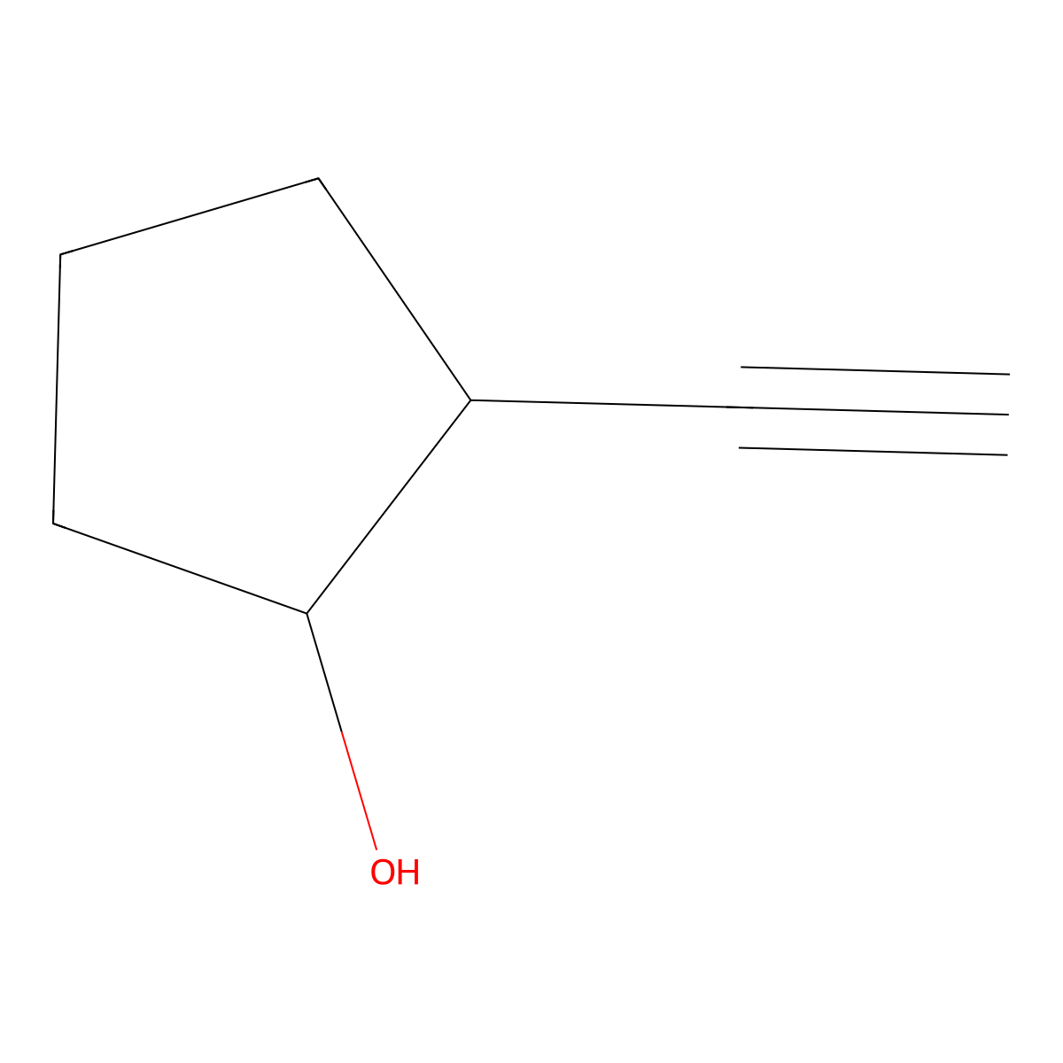 2-Ethynylcyclopentanol molecular structure, CAS 22022-30-6