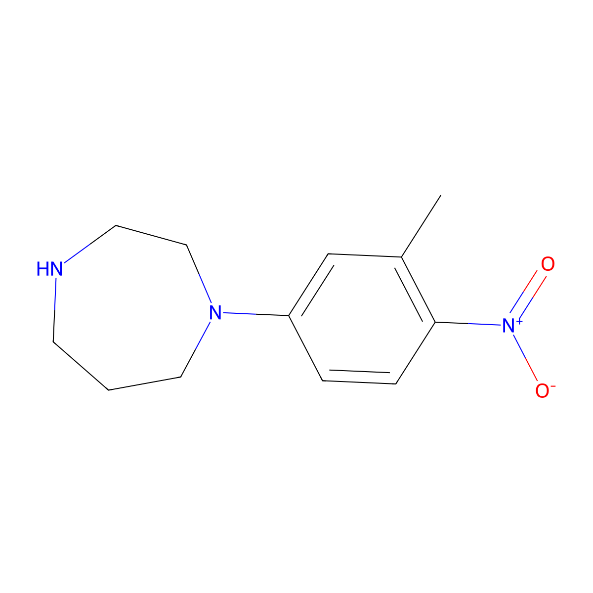1-(3-Methyl-4-nitrophenyl)-[1,4]diazepane molecular structure, CAS 220220-20-2