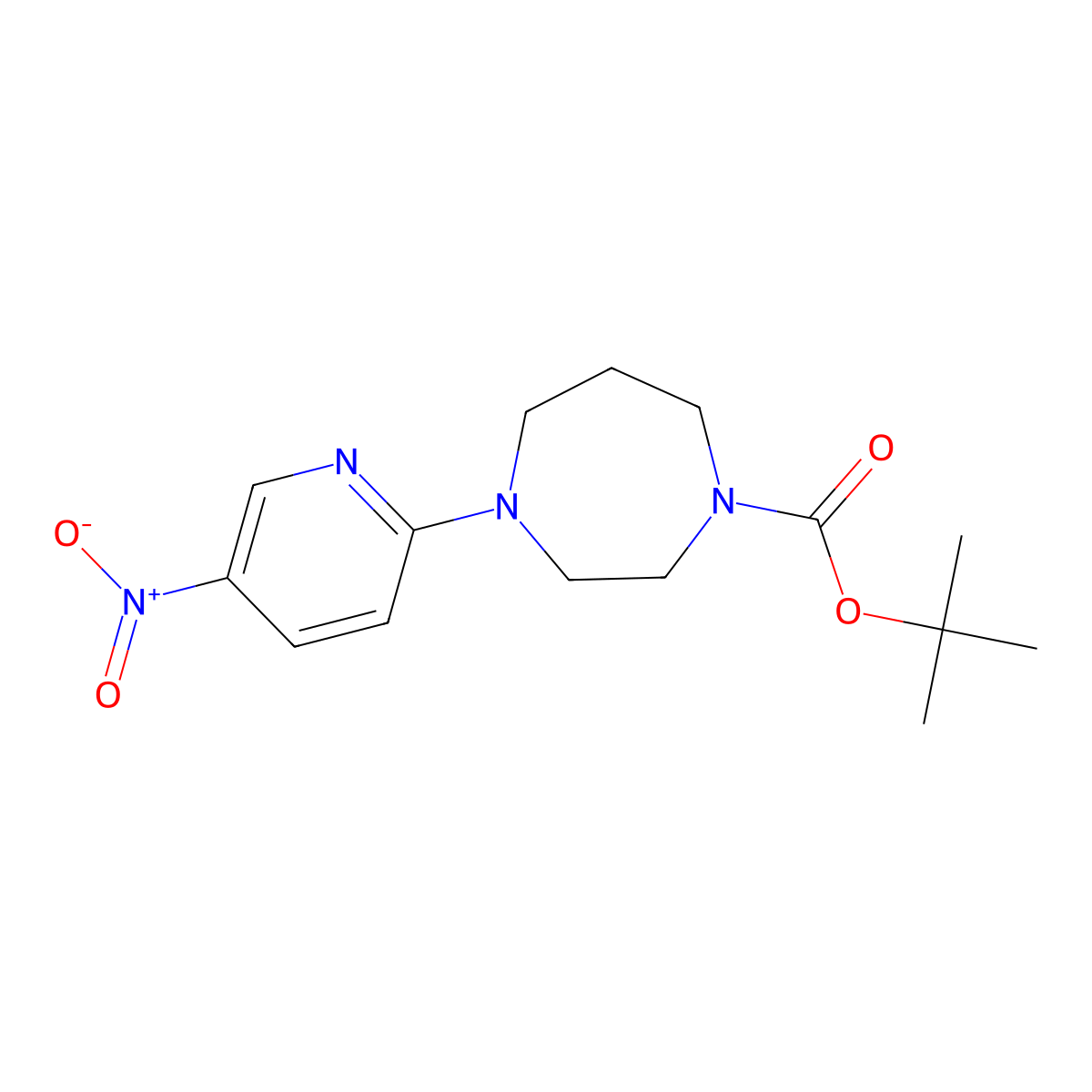 Tert-butyl 4-(5-nitropyridin-2-yl)-1,4-diazepane-1-carboxylate molecular structure, CAS 220220-25-7