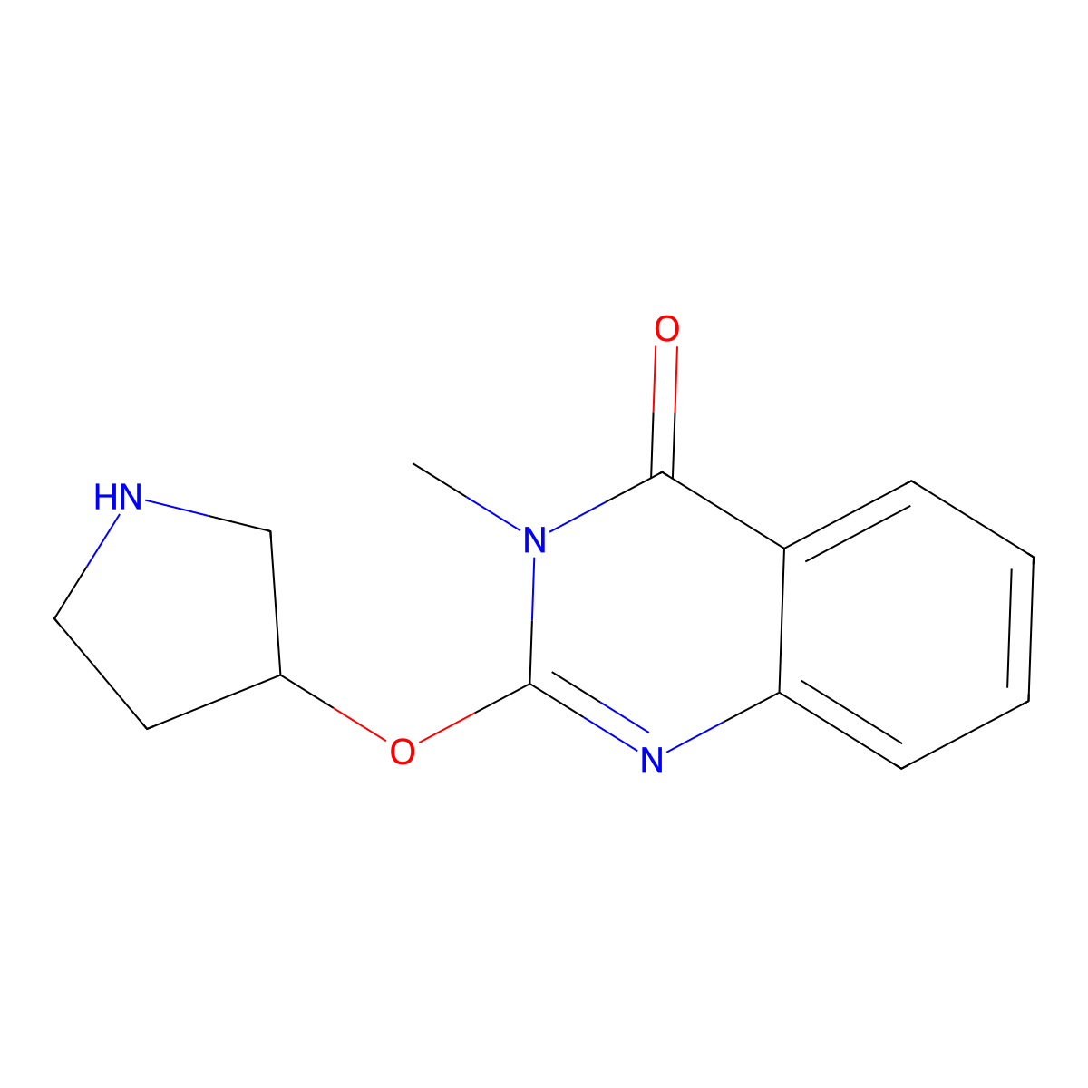 3-Methyl-2-(pyrrolidin-3-yloxy)-3,4-dihydroquinazolin-4-one molecular structure, CAS 2202244-58-2