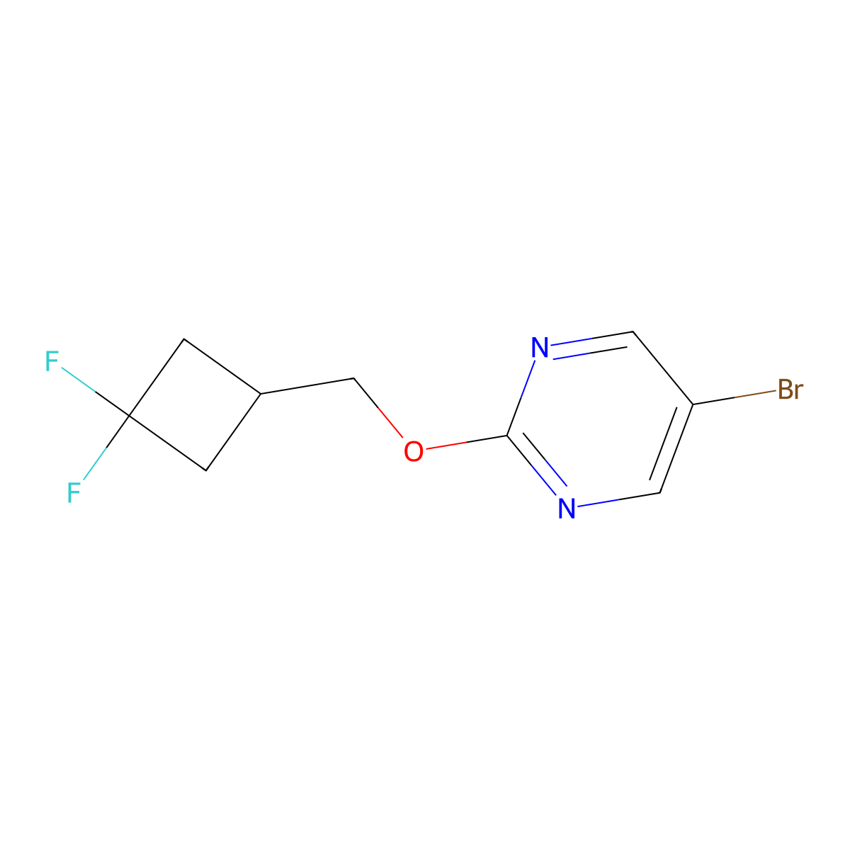 5-Bromo-2-[(3,3-difluorocyclobutyl)methoxy]pyrimidine molecular structure, CAS 2202245-27-8