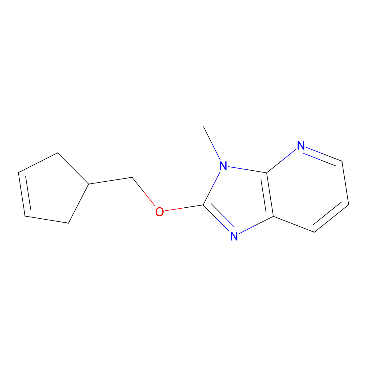 2-[(cyclopent-3-en-1-yl)methoxy]-3-methyl-3H-imidazo[4,5-b]pyridine molecular structure, CAS 2202247-01-4