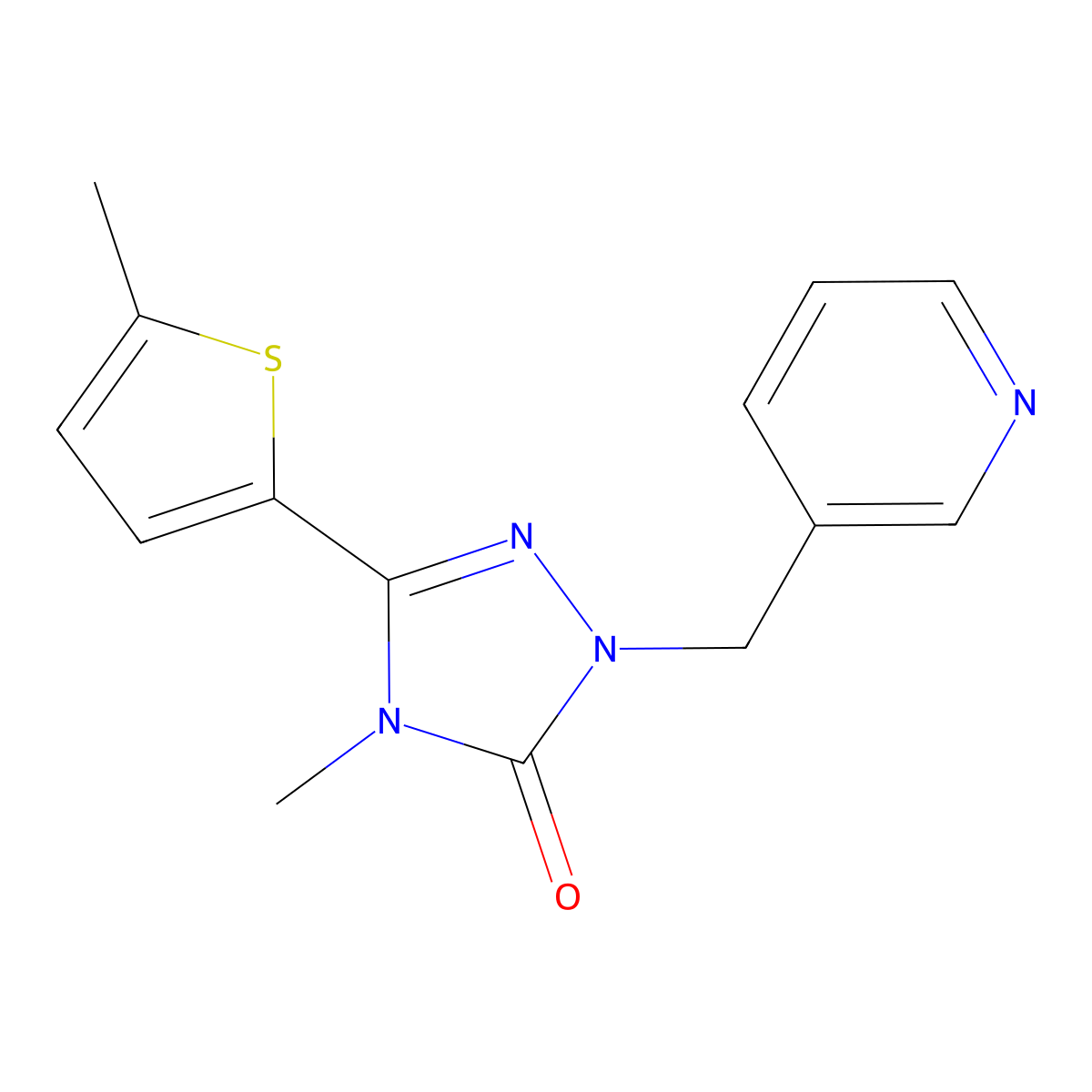 4-methyl-3-(5-methylthiophen-2-yl)-1-[(pyridin-3-yl)methyl]-4,5-dihydro-1H-1,2,4-triazol-5-one molecular structure, CAS 2202249-21-4