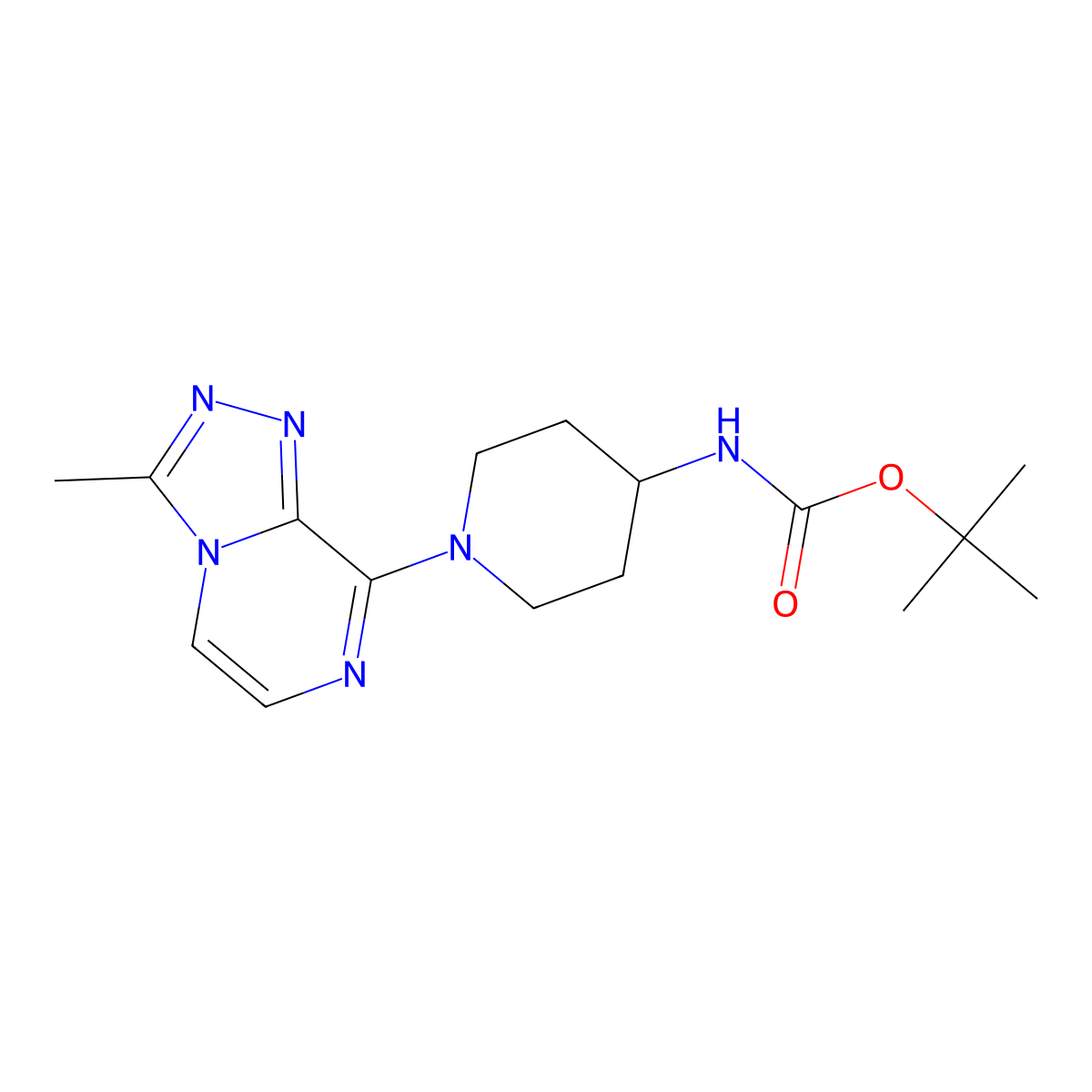 Tert-butyl n-(1-{3-methyl-[1,2,4]triazolo[4,3-a]pyrazin-8-yl}piperidin-4-yl)carbamate molecular structure, CAS 2202253-99-2