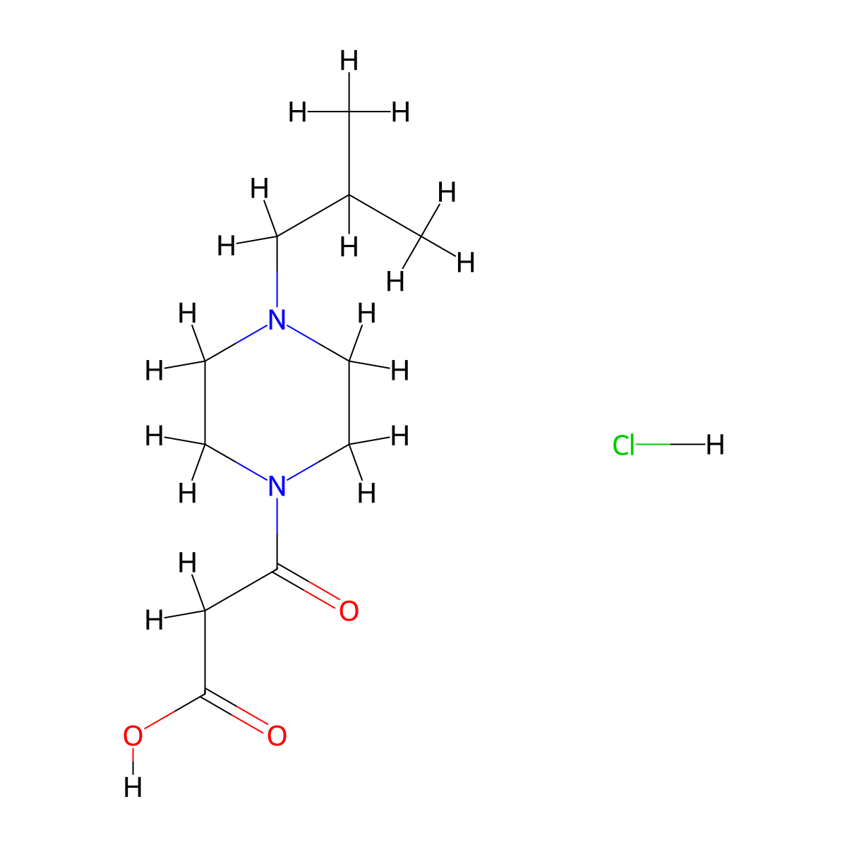 3-(4-Isobutylpiperazin-1-yl)-3-oxopropanoic acid hydrochloride molecular structure, CAS 2202256-14-0