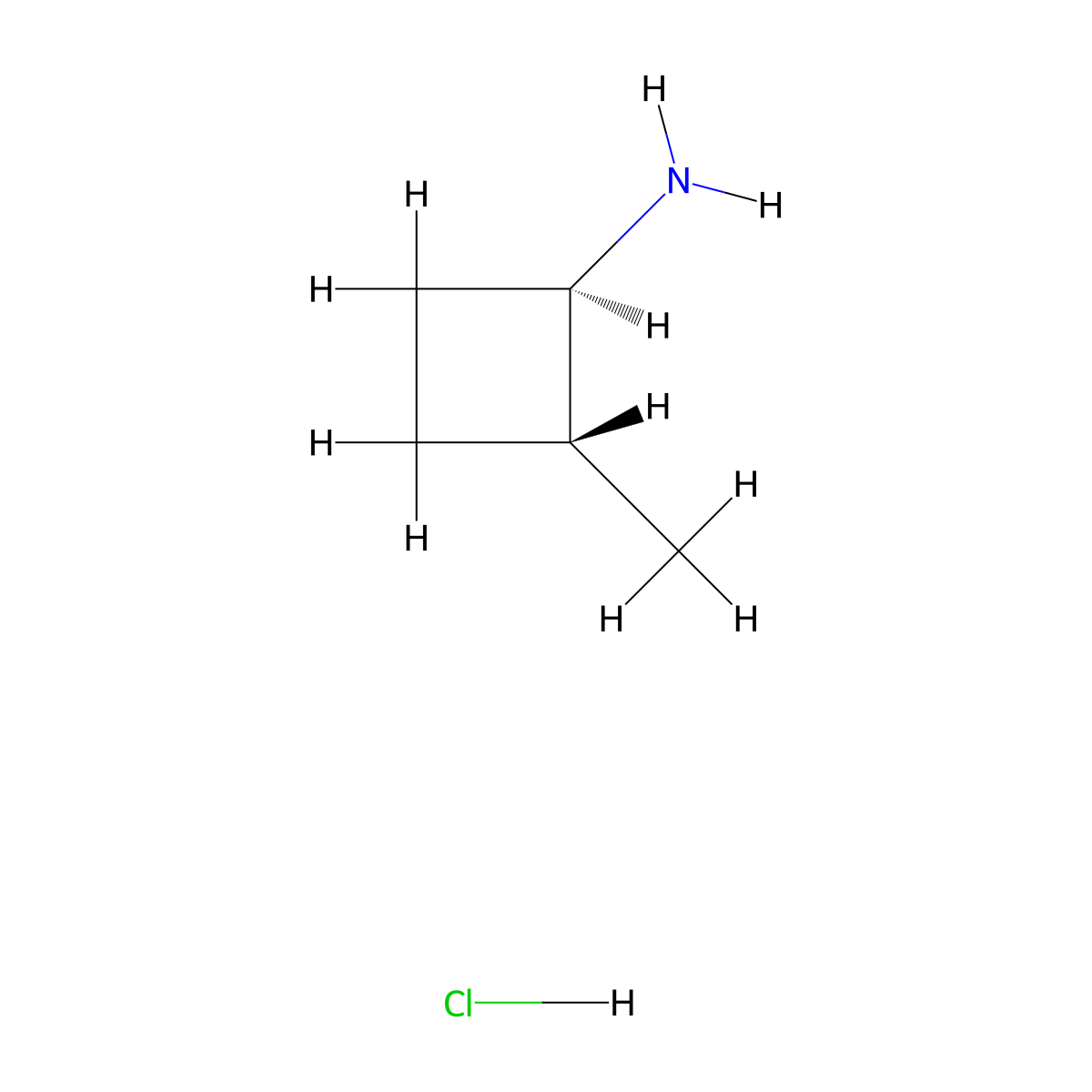 rac-(1R,2R)-2-methylcyclobutan-1-amine hydrochloride molecular structure, CAS 2202256-62-8