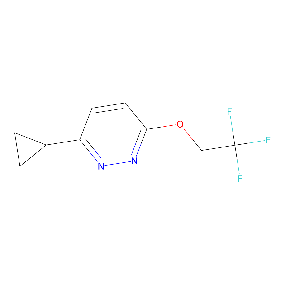 3-Cyclopropyl-6-(2,2,2-trifluoroethoxy)pyridazine molecular structure, CAS 2202260-02-2