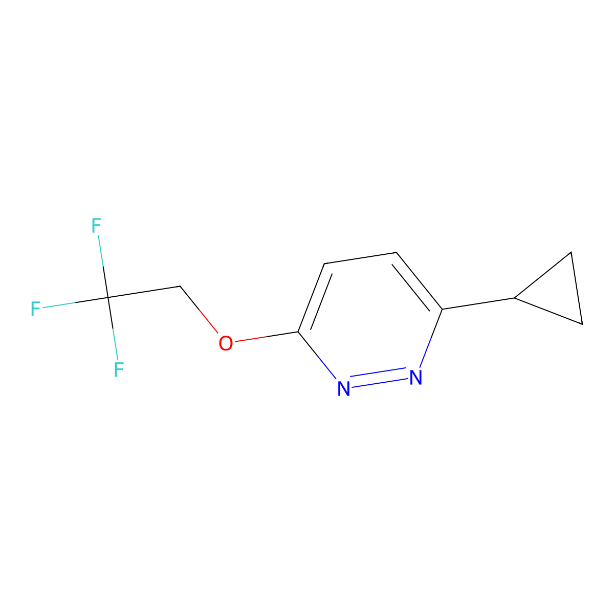 3-Cyclopropyl-6-(2,2,2-trifluoroethoxy)pyridazine molecular structure, CAS 2202260-02-2