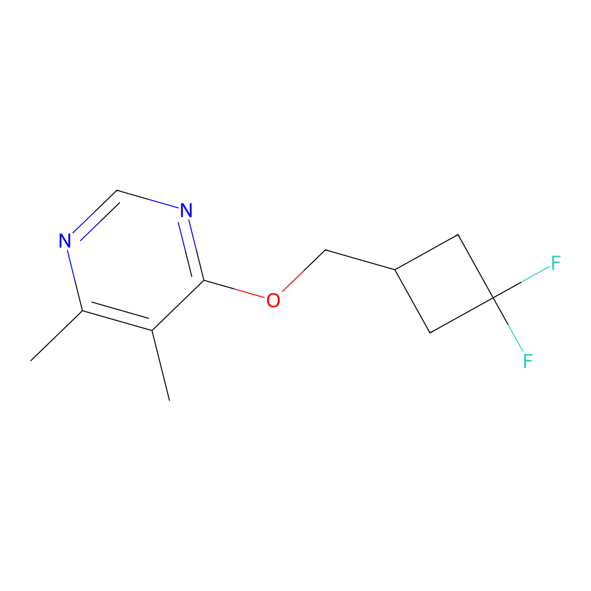4-[(3,3-Difluorocyclobutyl)methoxy]-5,6-dimethylpyrimidine molecular structure, CAS 2202260-87-3