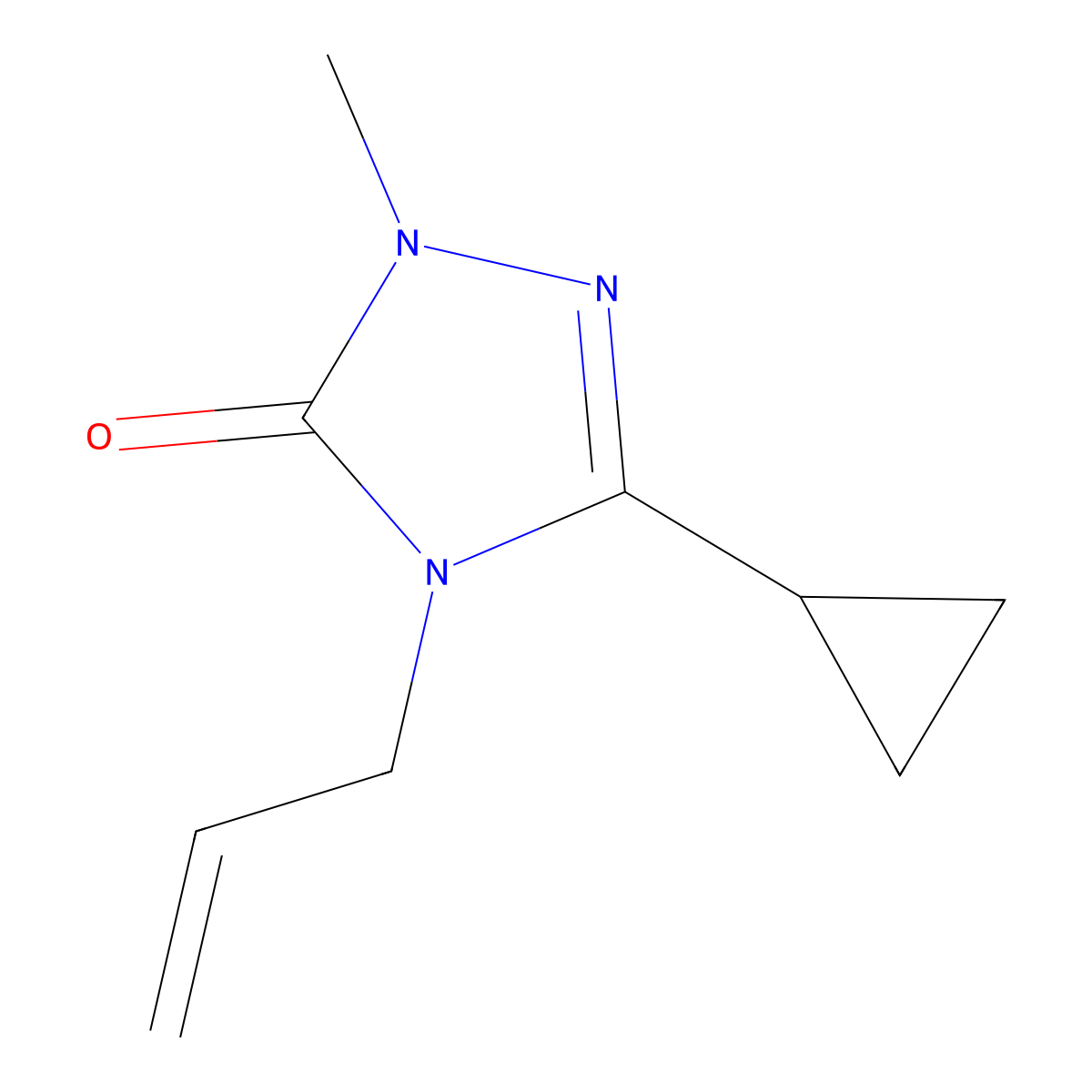3-cyclopropyl-1-methyl-4-(prop-2-en-1-yl)-4,5-dihydro-1H-1,2,4-triazol-5-one molecular structure, CAS 2202261-13-8