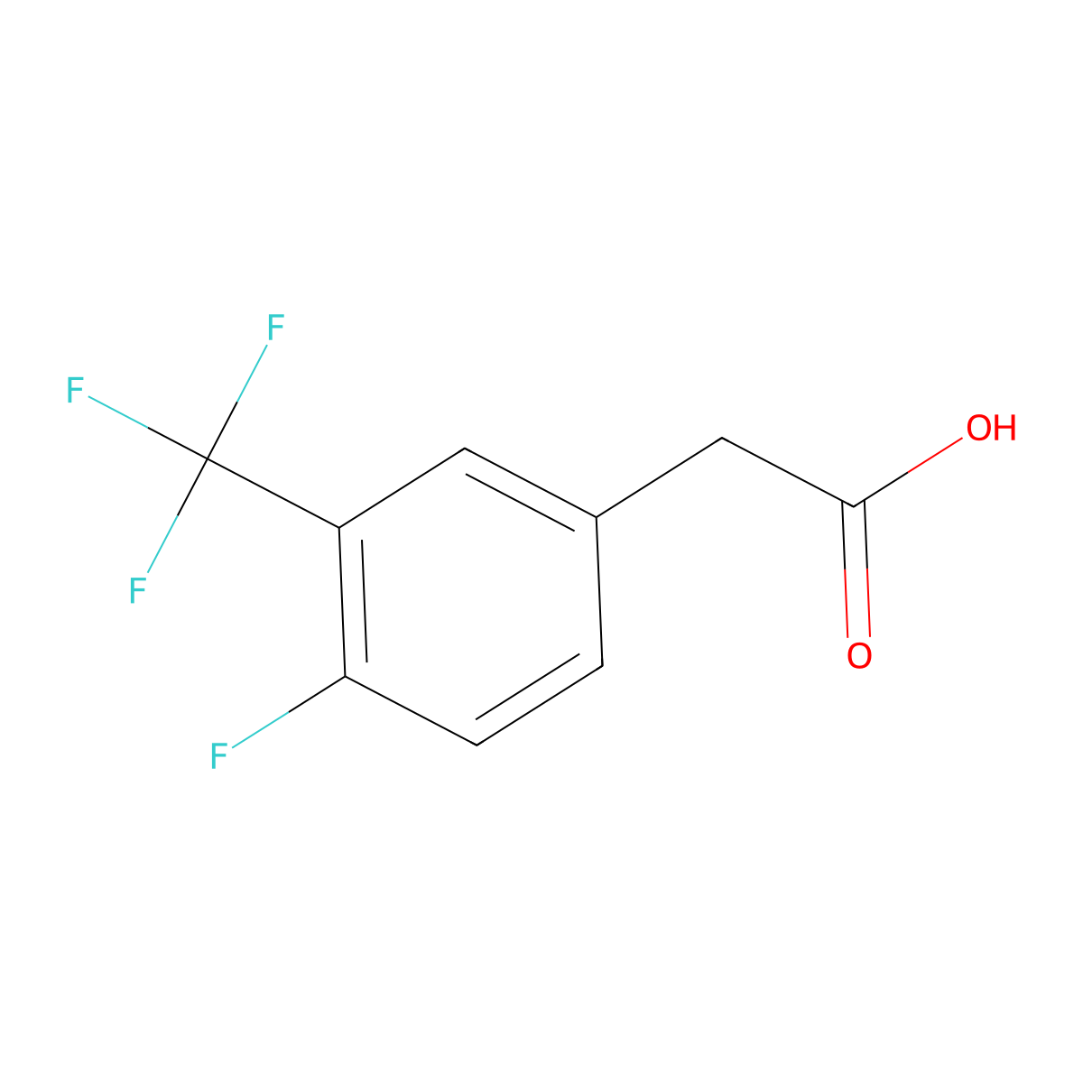 4-Fluoro-3-(trifluoromethyl)phenylacetic acid molecular structure, CAS 220227-47-4