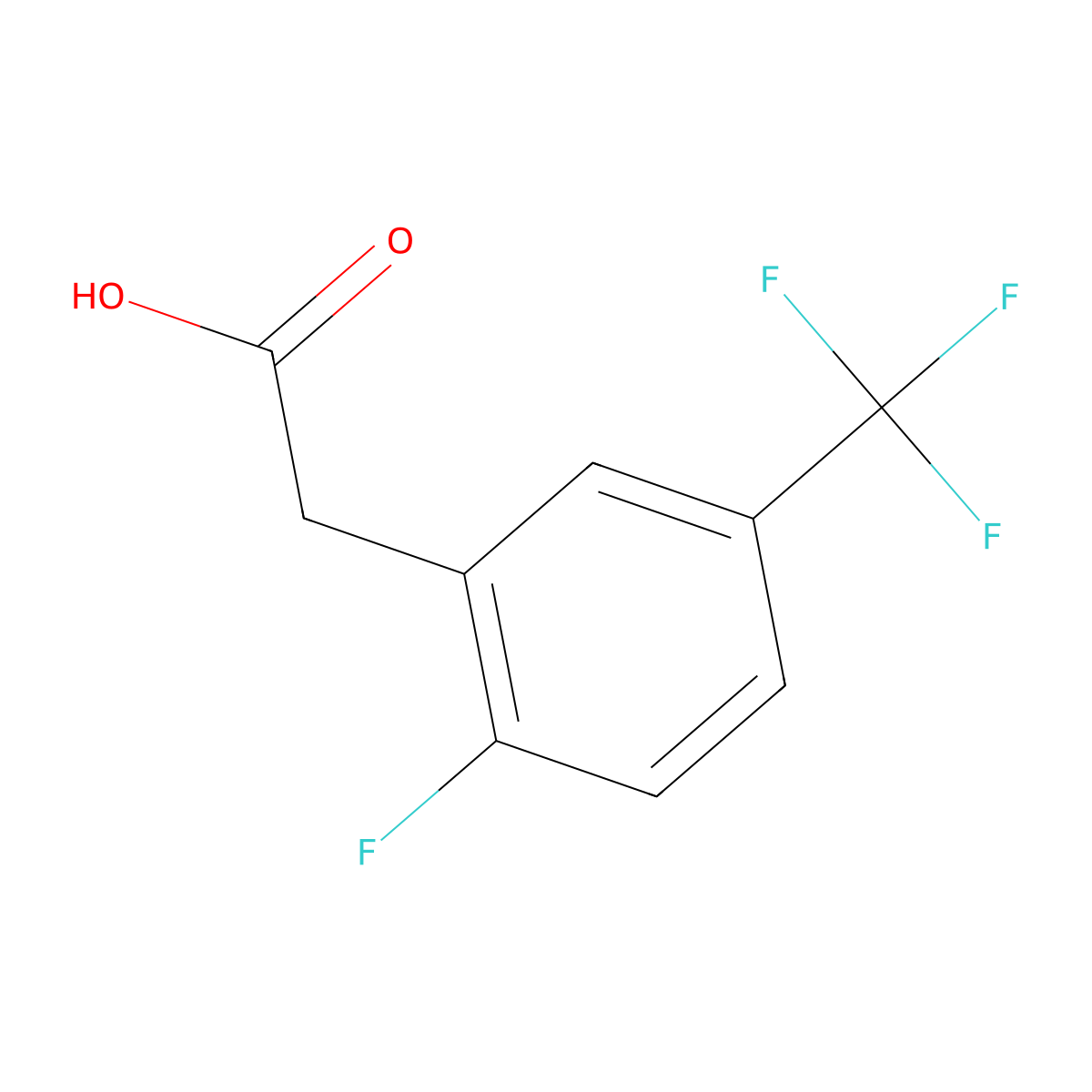 2-Fluoro-5-(trifluoromethyl)phenylacetic acid molecular structure, CAS 220227-66-7