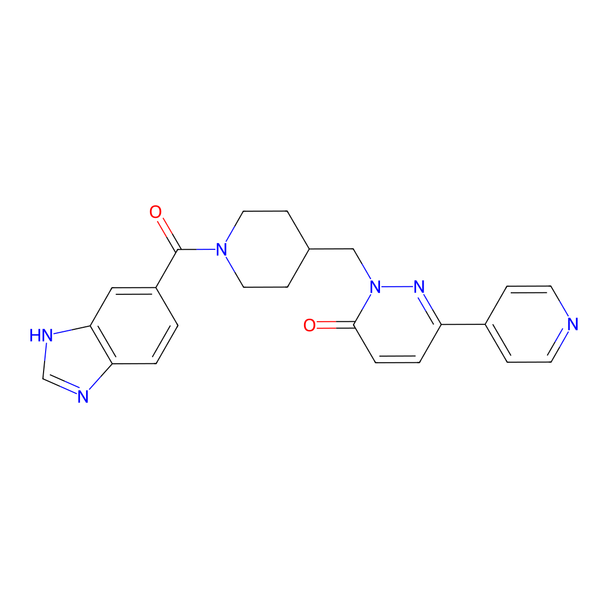 2-{[1-(1H-1,3-benzodiazole-5-carbonyl)piperidin-4-yl]methyl}-6-(pyridin-4-yl)-2,3-dihydropyridazin-3-one molecular structure, CAS 2202290-91-1