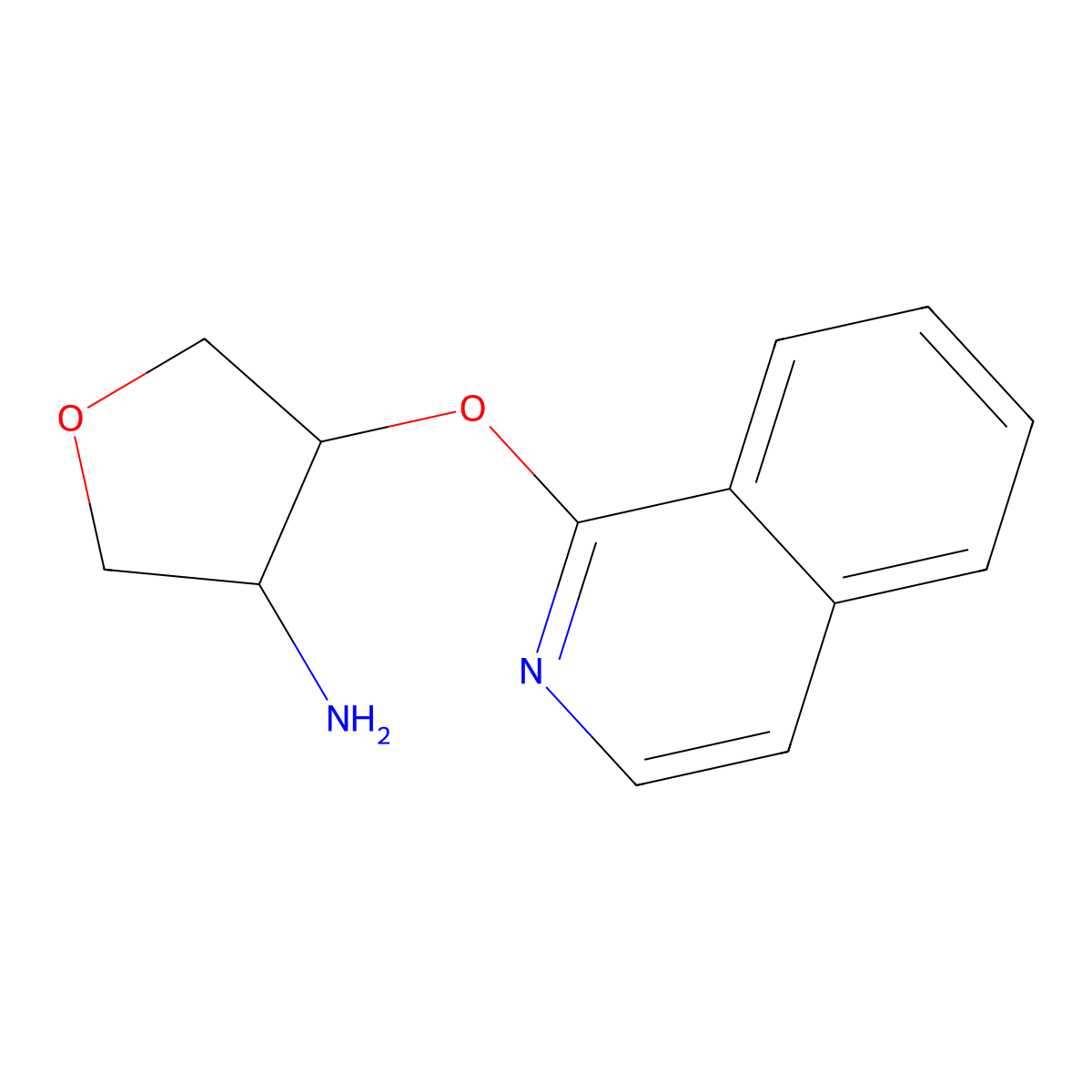4-(Isoquinolin-1-yloxy)oxolan-3-amine molecular structure, CAS 2202292-91-7