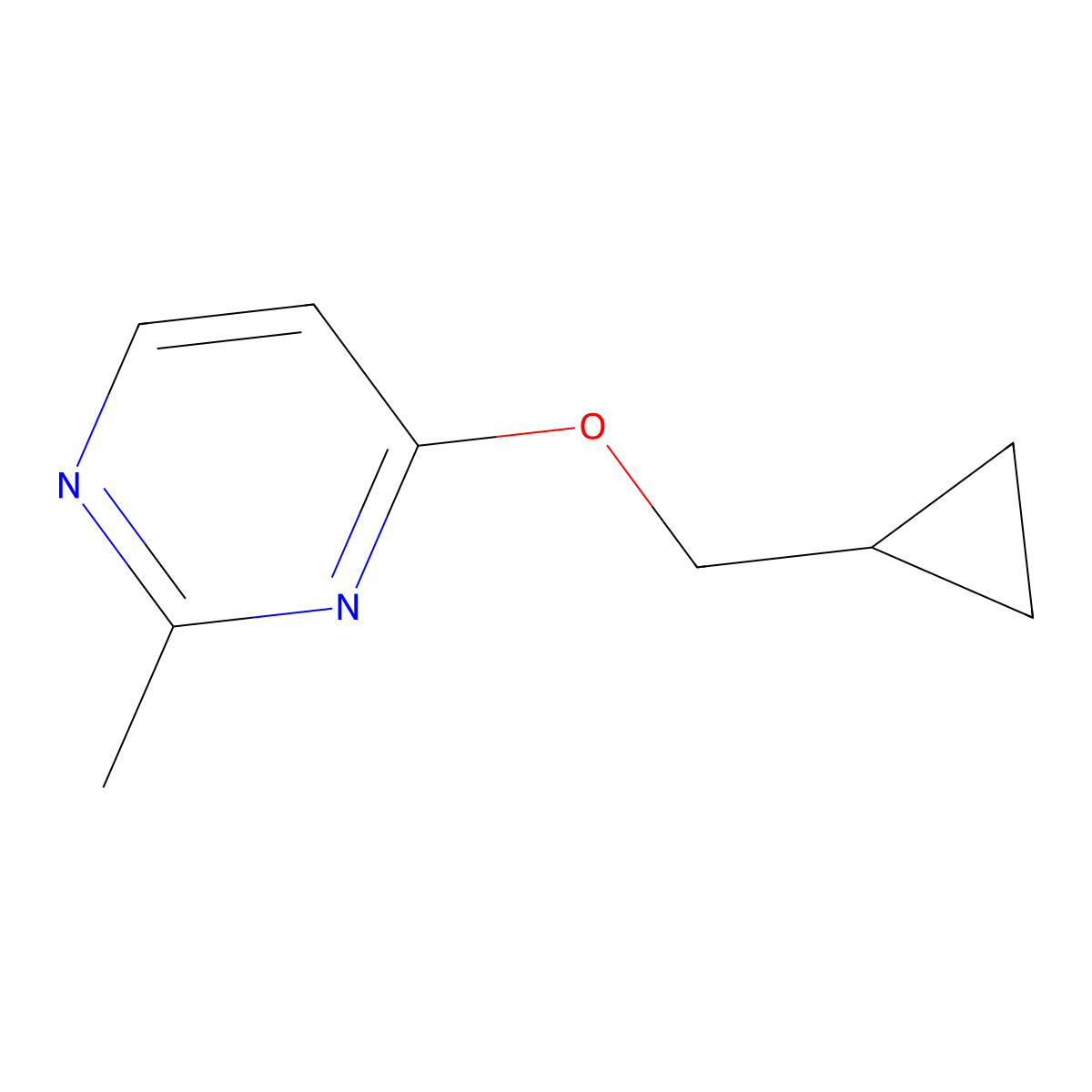 4-(Cyclopropylmethoxy)-2-methylpyrimidine molecular structure, CAS 2202327-33-9