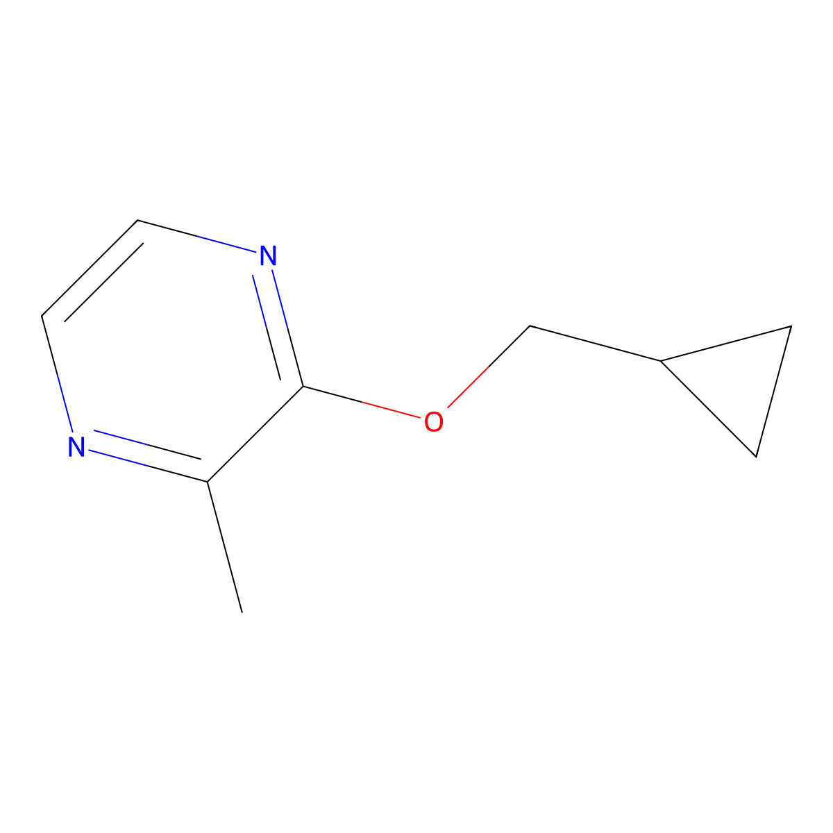 2-(Cyclopropylmethoxy)-3-methylpyrazine molecular structure, CAS 2202327-35-1