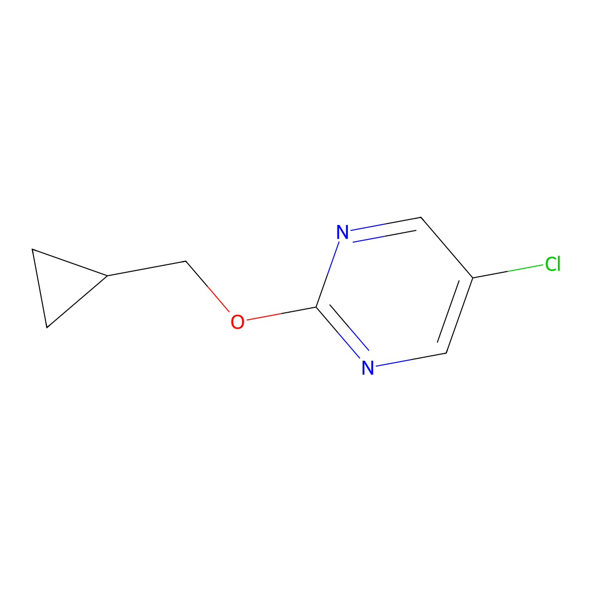 5-Chloro-2-(cyclopropylmethoxy)pyrimidine molecular structure, CAS 2202327-48-6
