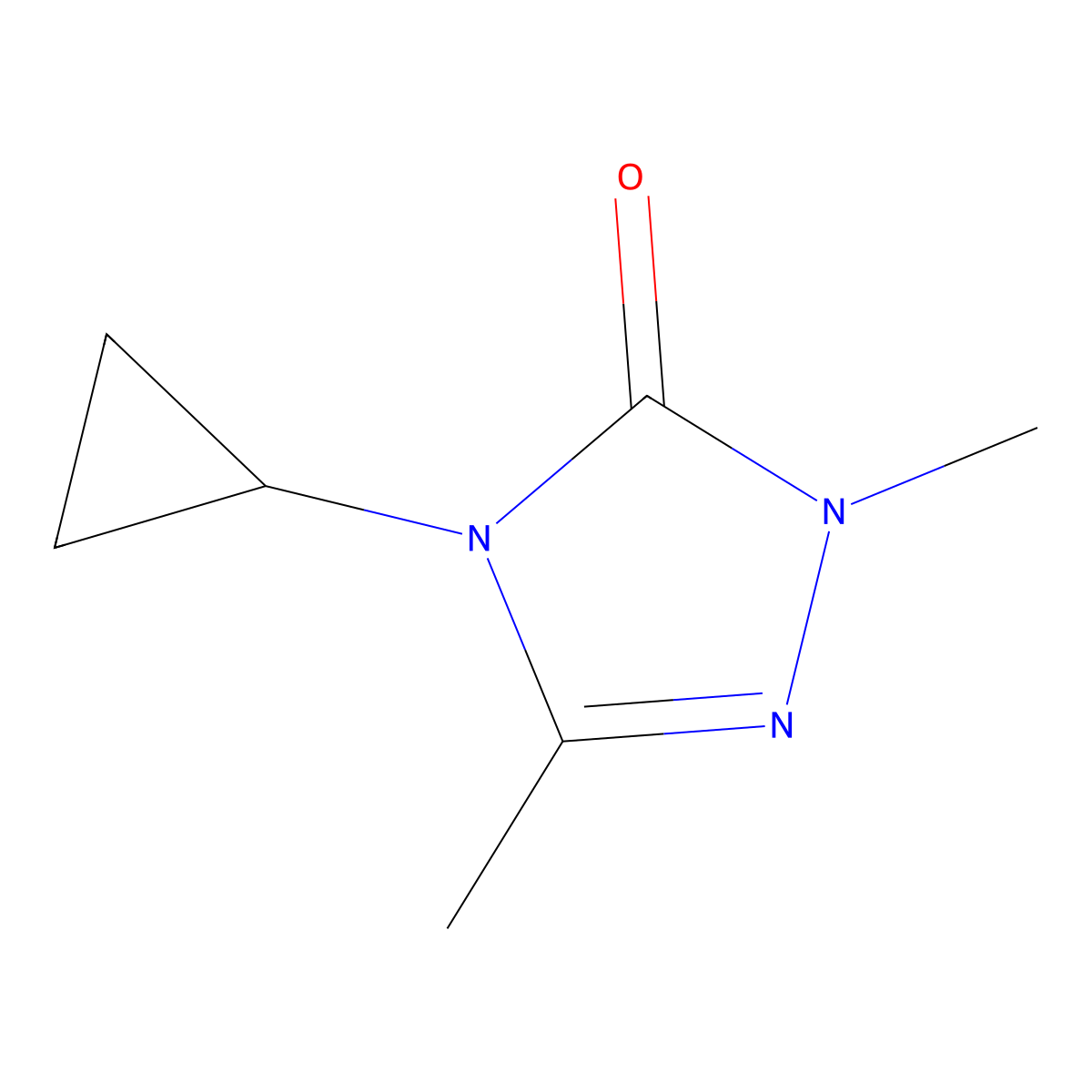 4-cyclopropyl-1,3-dimethyl-4,5-dihydro-1H-1,2,4-triazol-5-one molecular structure, CAS 2202327-51-1