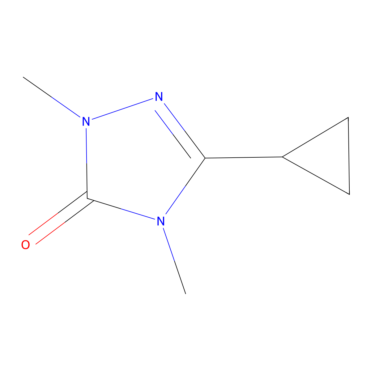 3-cyclopropyl-1,4-dimethyl-4,5-dihydro-1H-1,2,4-triazol-5-one molecular structure, CAS 2202327-54-4