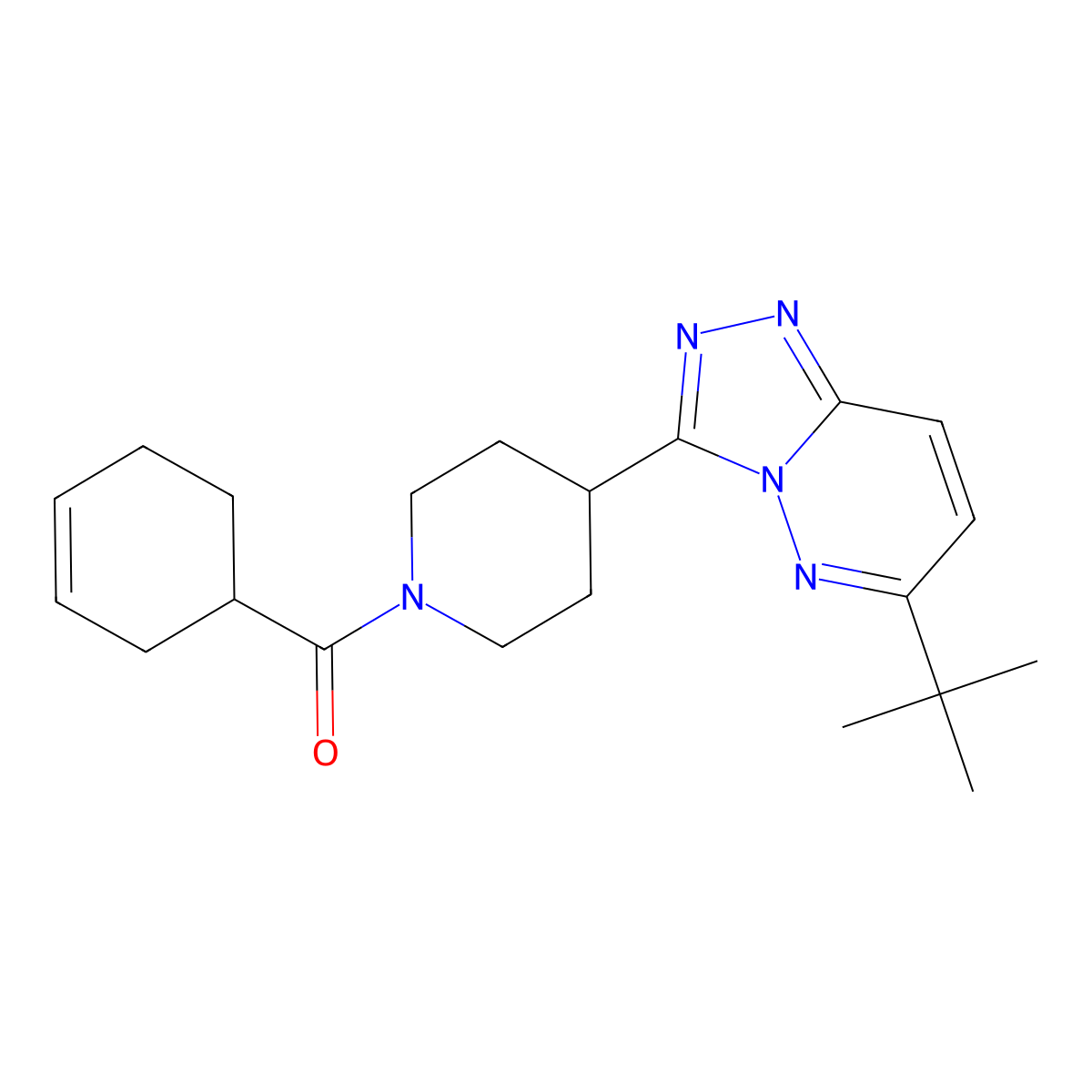 4-{6-Tert-butyl-[1,2,4]triazolo[4,3-b]pyridazin-3-yl}-1-(cyclohex-3-ene-1-carbonyl)piperidine molecular structure, CAS 2202329-87-9