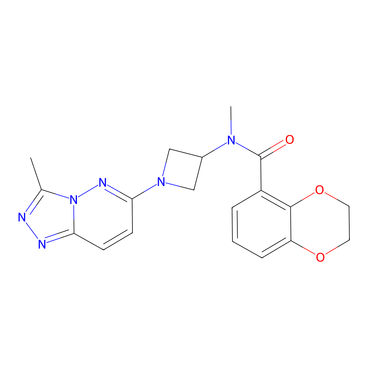 N-methyl-N-(1-{3-methyl-[1,2,4]triazolo[4,3-b]pyridazin-6-yl}azetidin-3-yl)-2,3-dihydro-1,4-benzodioxine-5-carboxamide molecular structure, CAS 2202335-94-0
