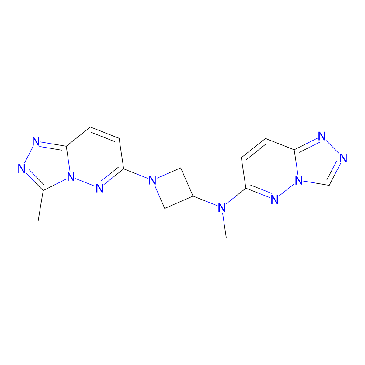 N-methyl-1-{3-methyl-[1,2,4]triazolo[4,3-b]pyridazin-6-yl}-N-{[1,2,4]triazolo[4,3-b]pyridazin-6-yl}azetidin-3-amine molecular structure, CAS 2202336-37-4