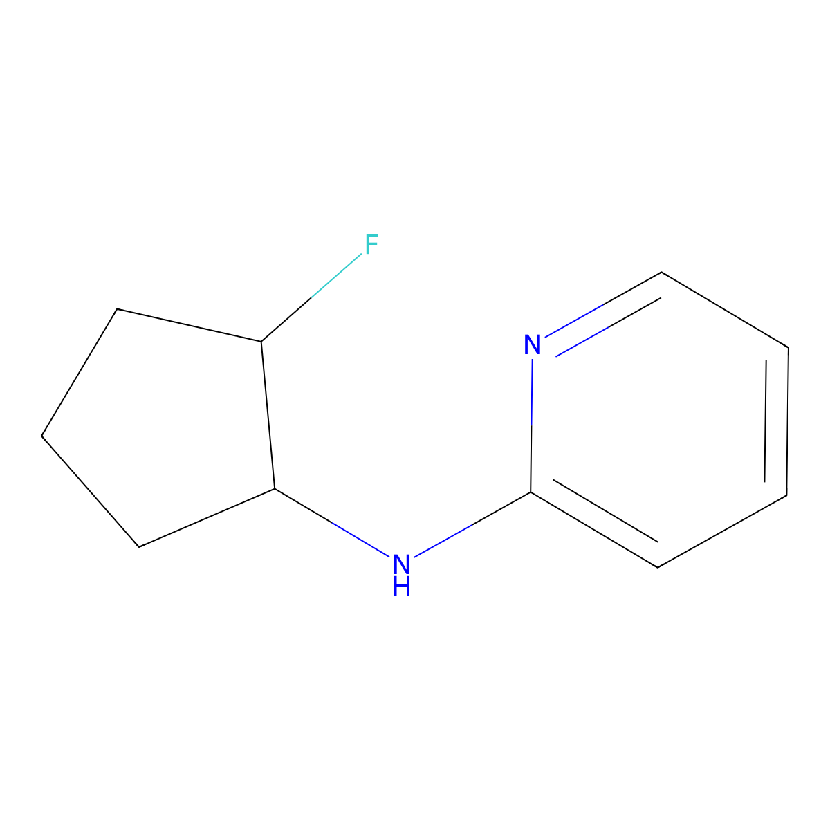 N-(2-fluorocyclopentyl)pyridin-2-amine molecular structure, CAS 2202341-98-6