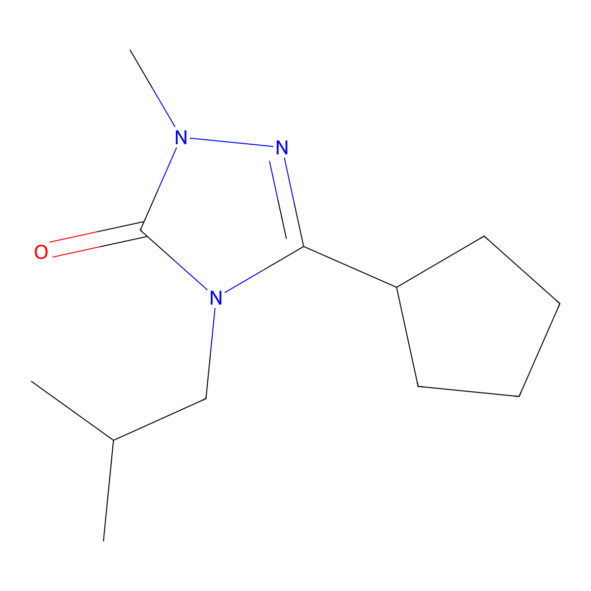 3-cyclopentyl-1-methyl-4-(2-methylpropyl)-4,5-dihydro-1H-1,2,4-triazol-5-one molecular structure, CAS 2202343-59-5