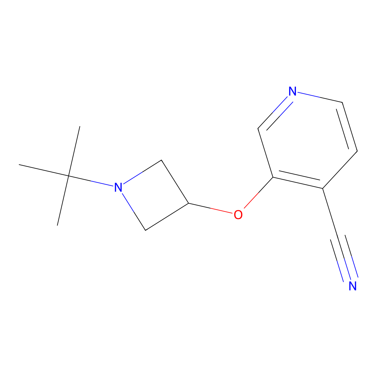3-[(1-Tert-butylazetidin-3-yl)oxy]pyridine-4-carbonitrile molecular structure, CAS 2202367-39-1