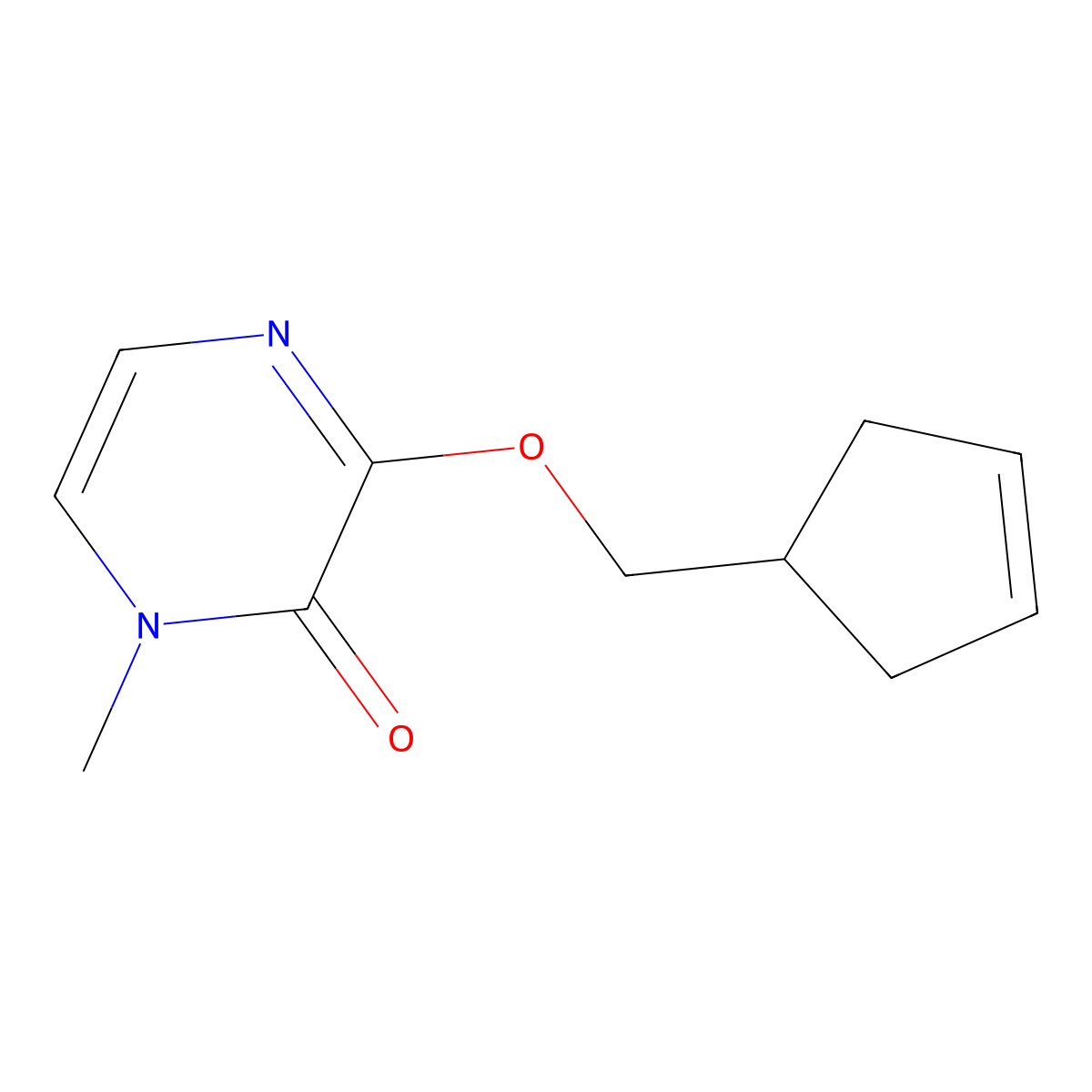 3-[(Cyclopent-3-en-1-yl)methoxy]-1-methyl-1,2-dihydropyrazin-2-one molecular structure, CAS 2202367-71-1