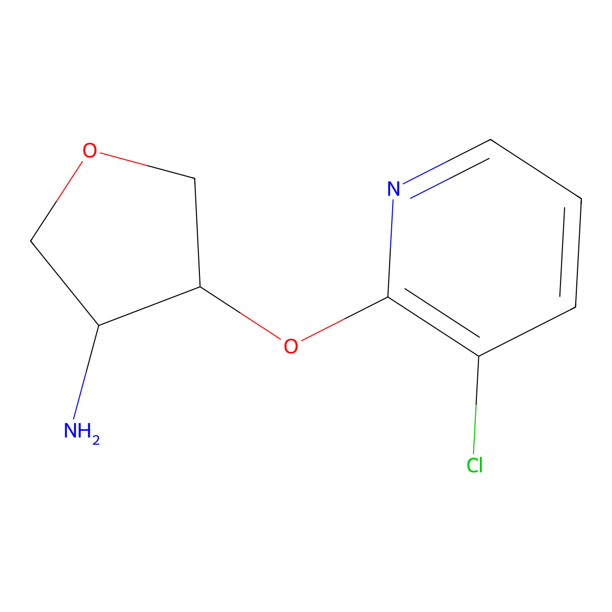 4-[(3-Chloropyridin-2-yl)oxy]oxolan-3-amine molecular structure, CAS 2202367-75-5