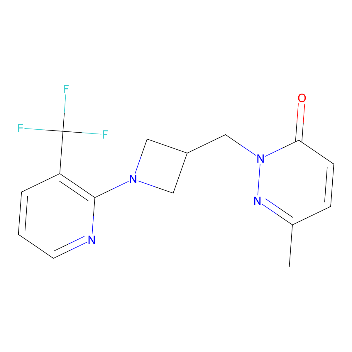6-Methyl-2-({1-[3-(trifluoromethyl)pyridin-2-yl]azetidin-3-yl}methyl)-2,3-dihydropyridazin-3-one molecular structure, CAS 2202368-58-7