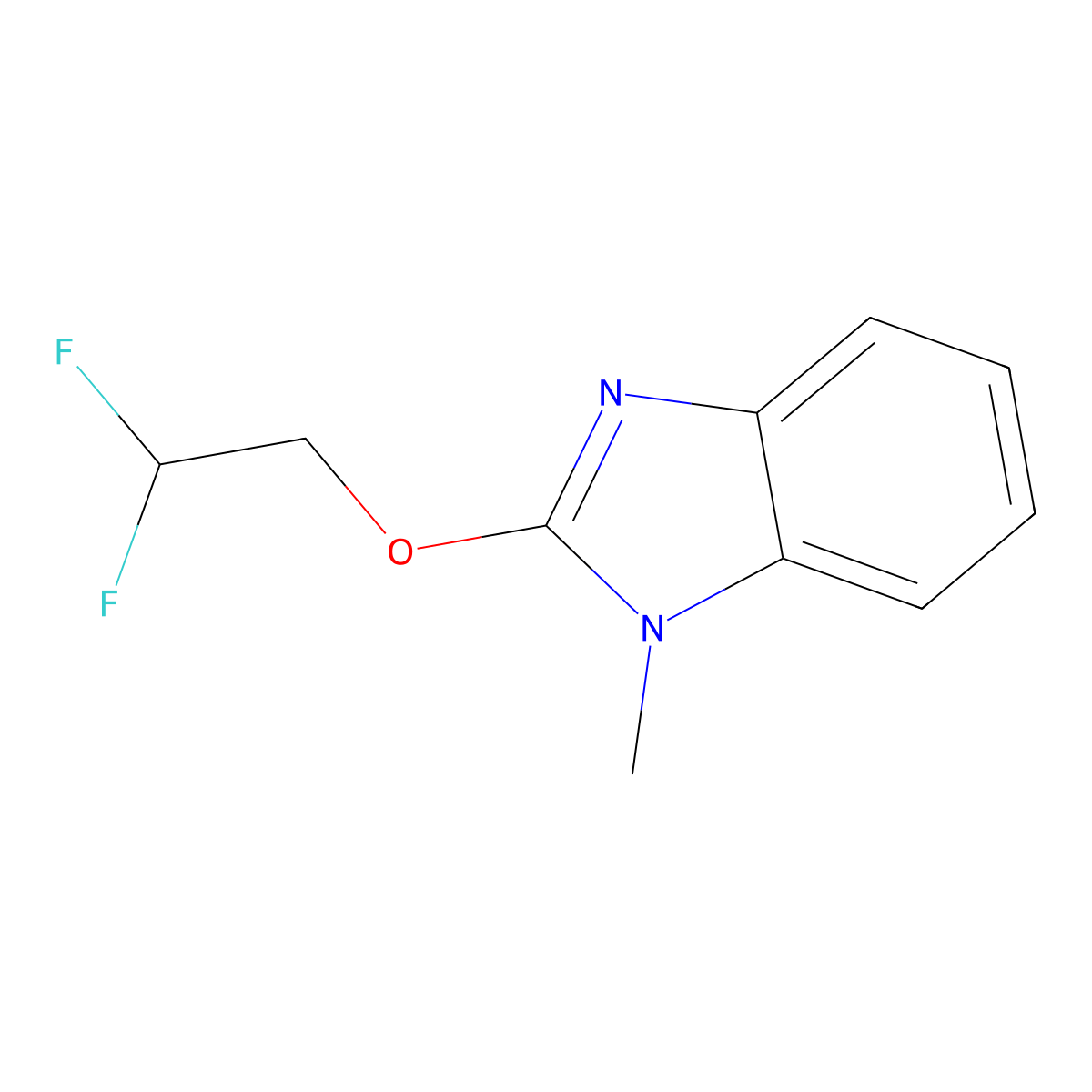 2-(2,2-difluoroethoxy)-1-methyl-1H-1,3-benzodiazole molecular structure, CAS 2202369-78-4