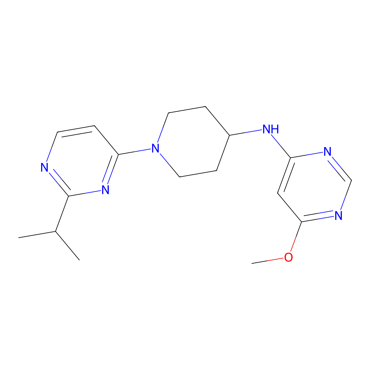 6-methoxy-N-{1-[2-(propan-2-yl)pyrimidin-4-yl]piperidin-4-yl}pyrimidin-4-amine molecular structure, CAS 2202378-05-8