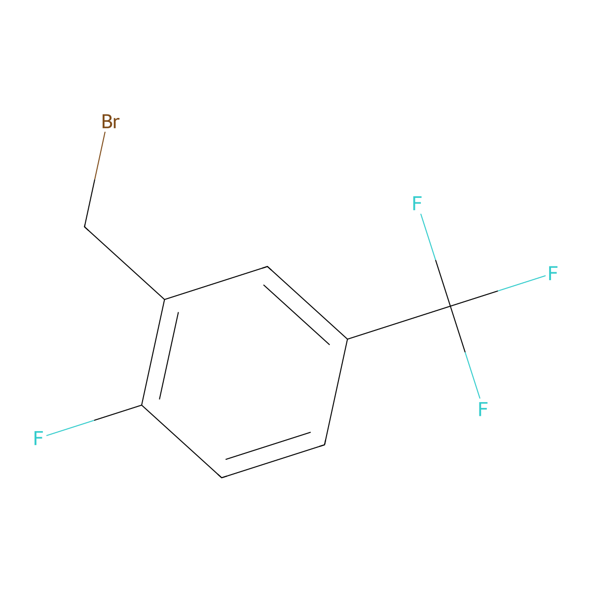 2-(Bromomethyl)-1-fluoro-4-(trifluoromethyl)benzene molecular structure, CAS 220239-69-0