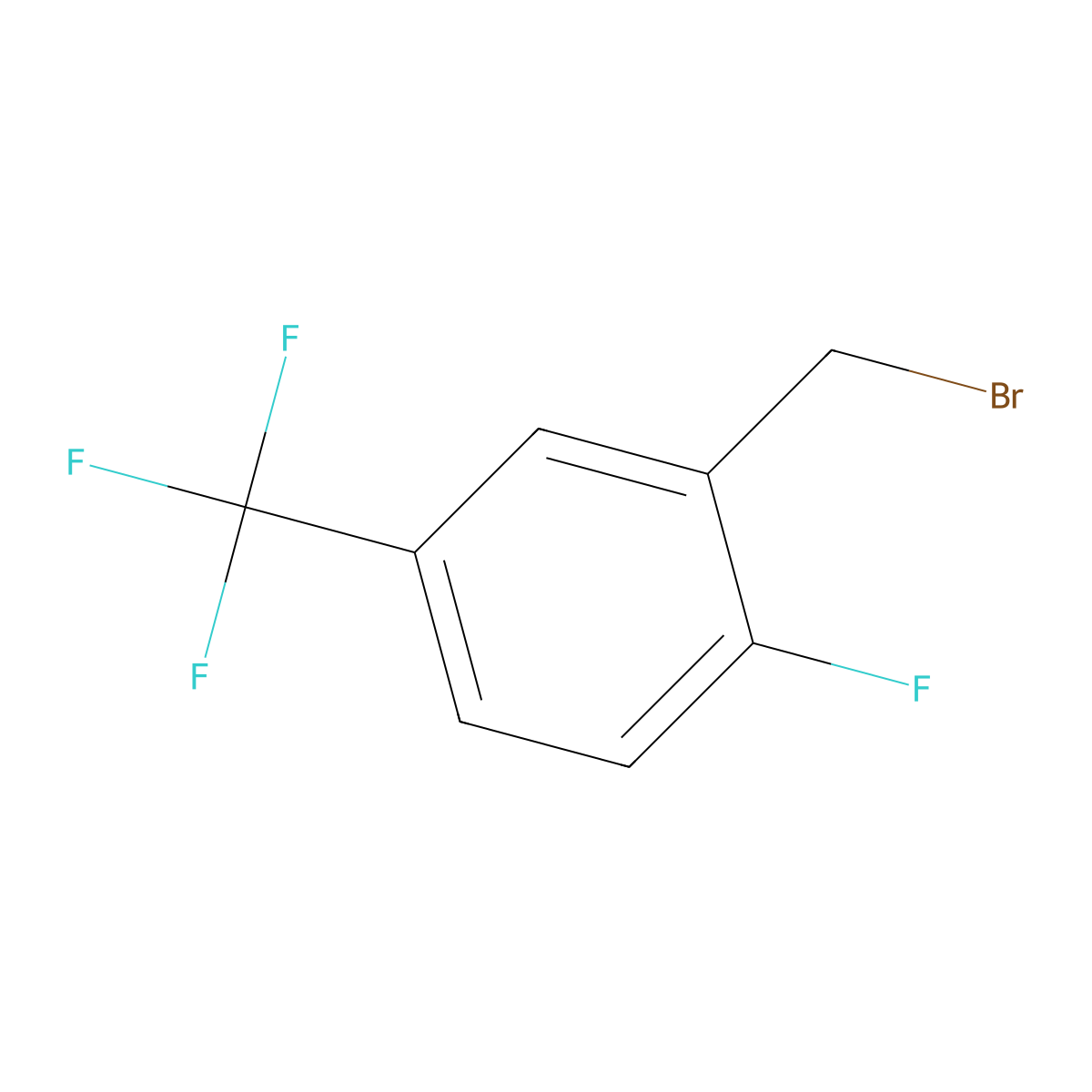 2-(Bromomethyl)-1-fluoro-4-(trifluoromethyl)benzene molecular structure, CAS 220239-69-0