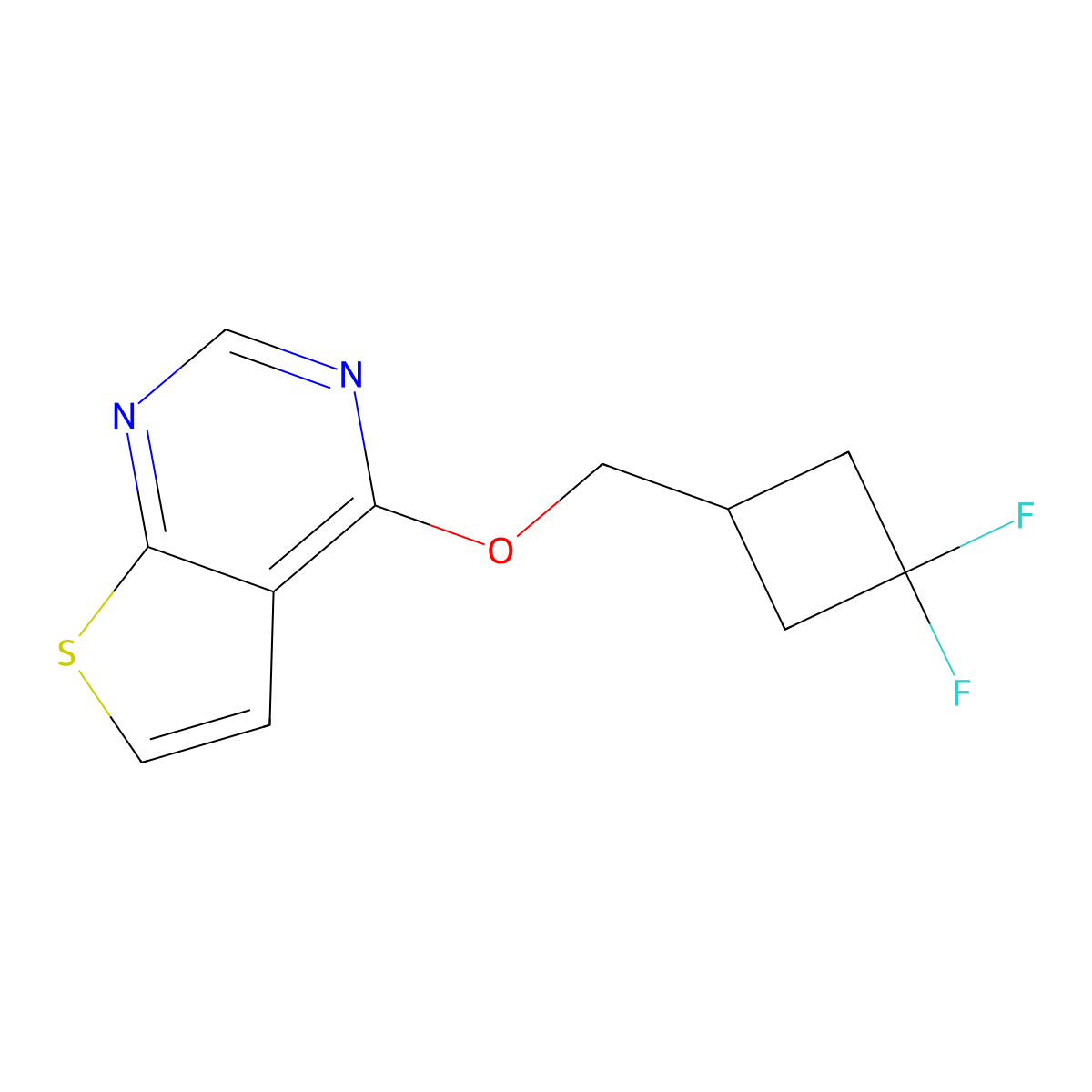 4-[(3,3-Difluorocyclobutyl)methoxy]thieno[2,3-d]pyrimidine molecular structure, CAS 2202416-51-9